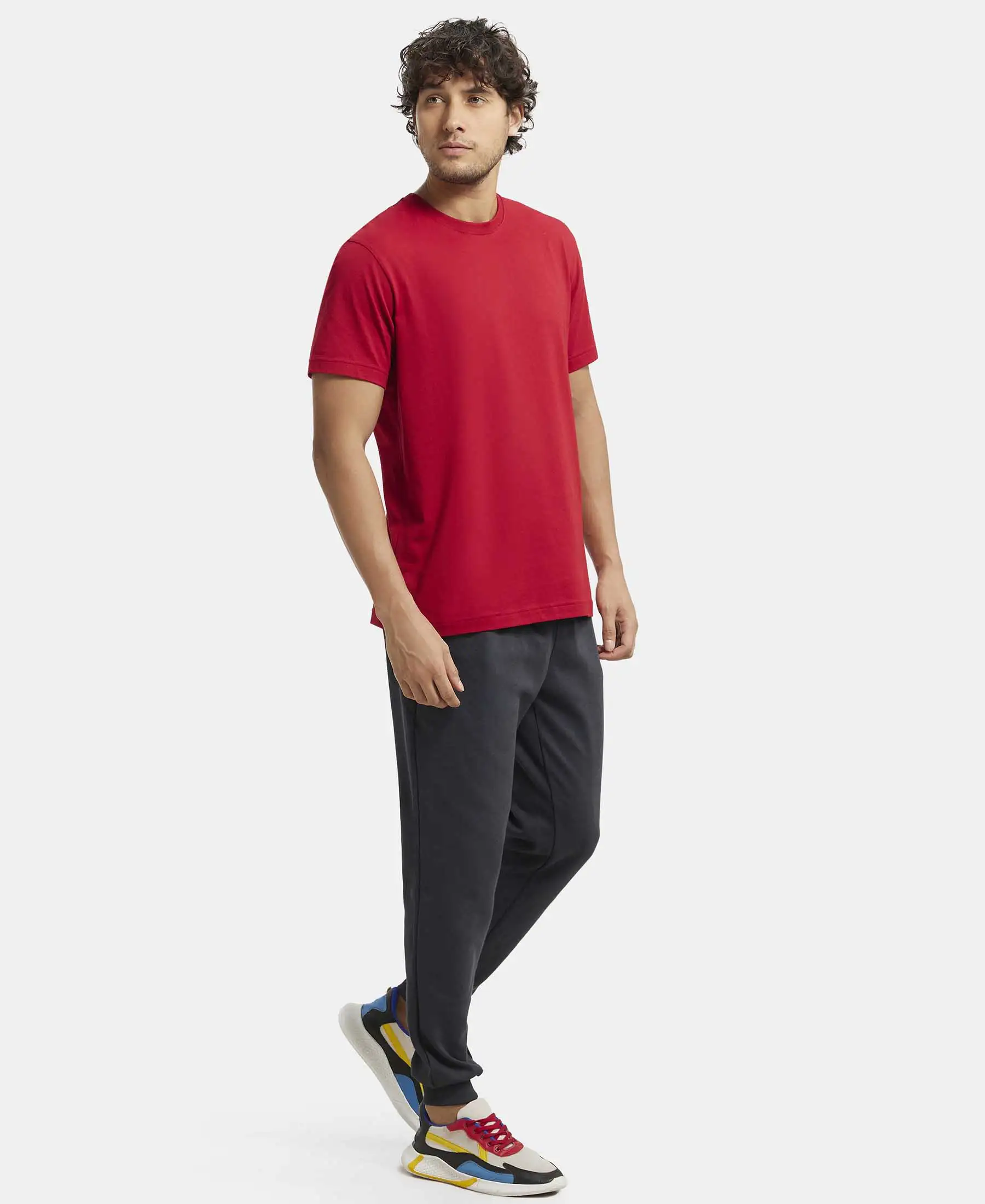 Super Combed Cotton Rich Pique Slim Fit Jogger with Zipper Pockets - Graphite - Image 6