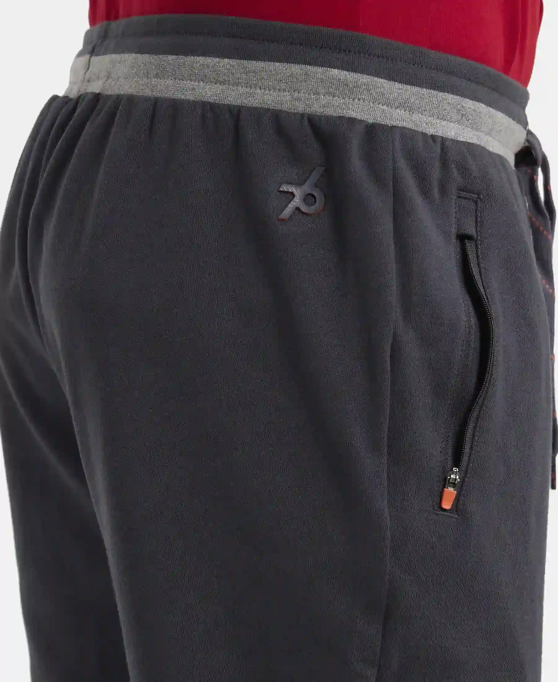 Super Combed Cotton Rich Pique Slim Fit Jogger with Zipper Pockets - Graphite - Image 7