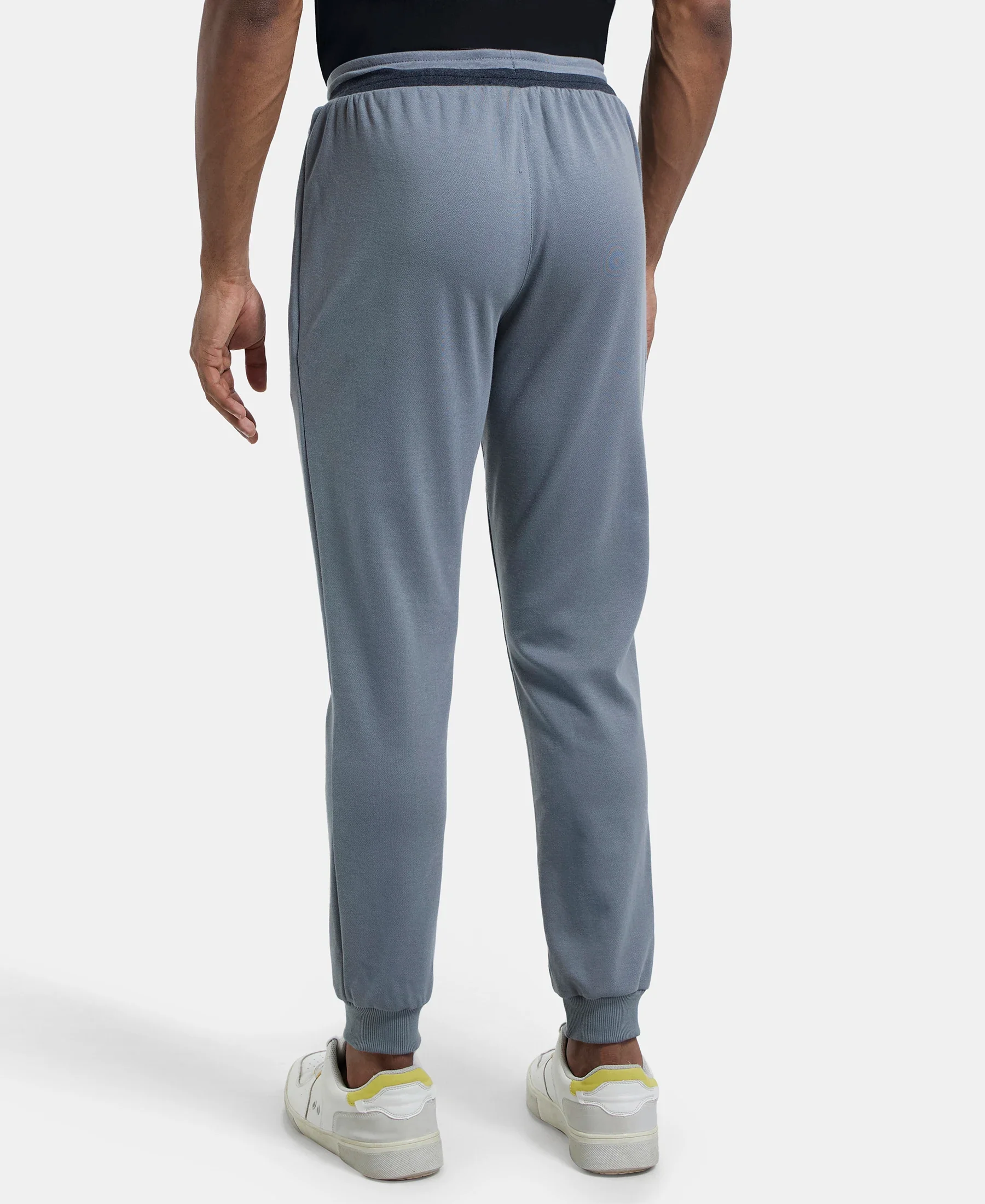 Super Combed Cotton Rich Pique Slim Fit Jogger with Zipper Pockets - Performance Grey - Image 3
