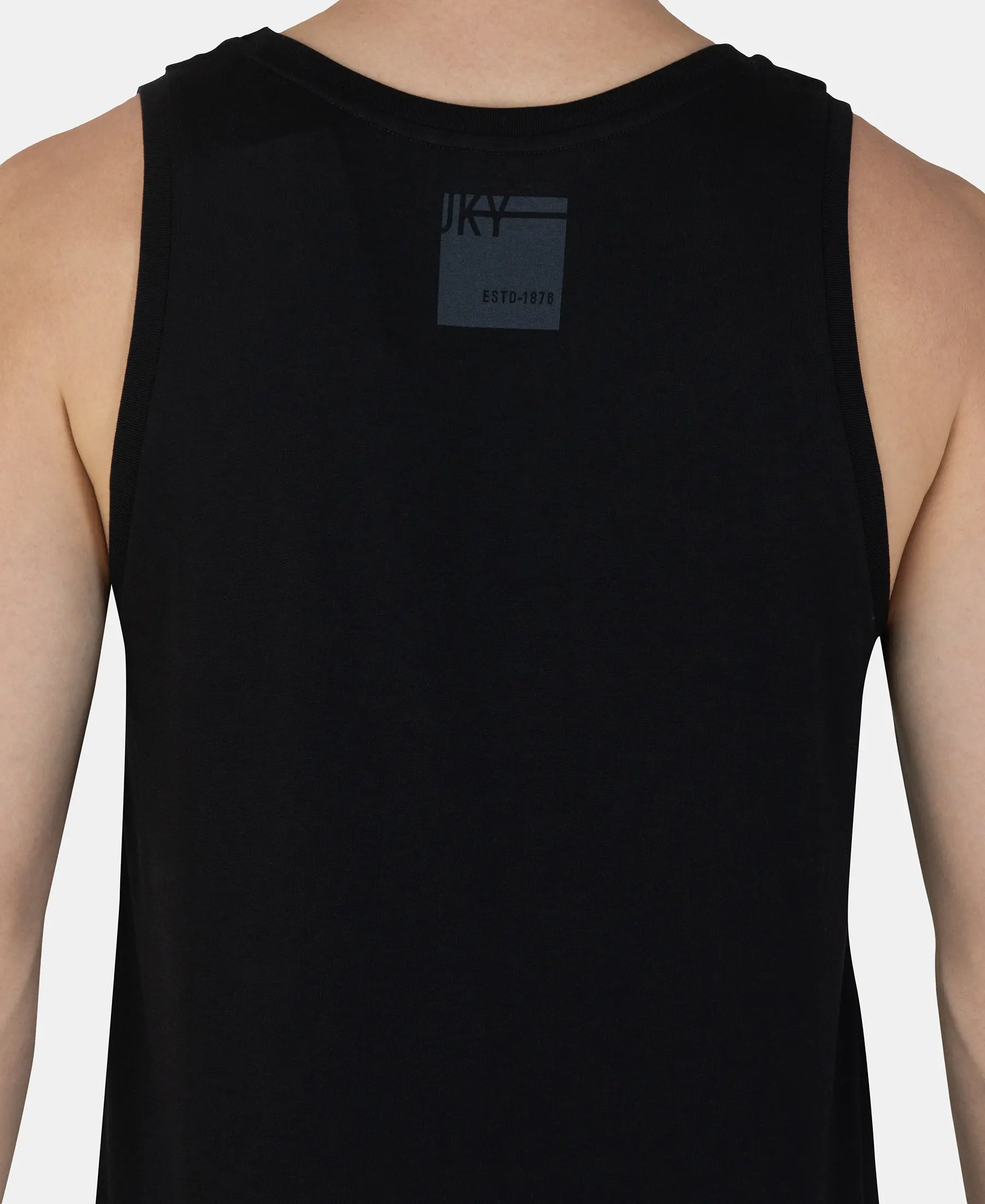Super Combed Cotton Rich Graphic Printed Tank Top - Black - Image 8
