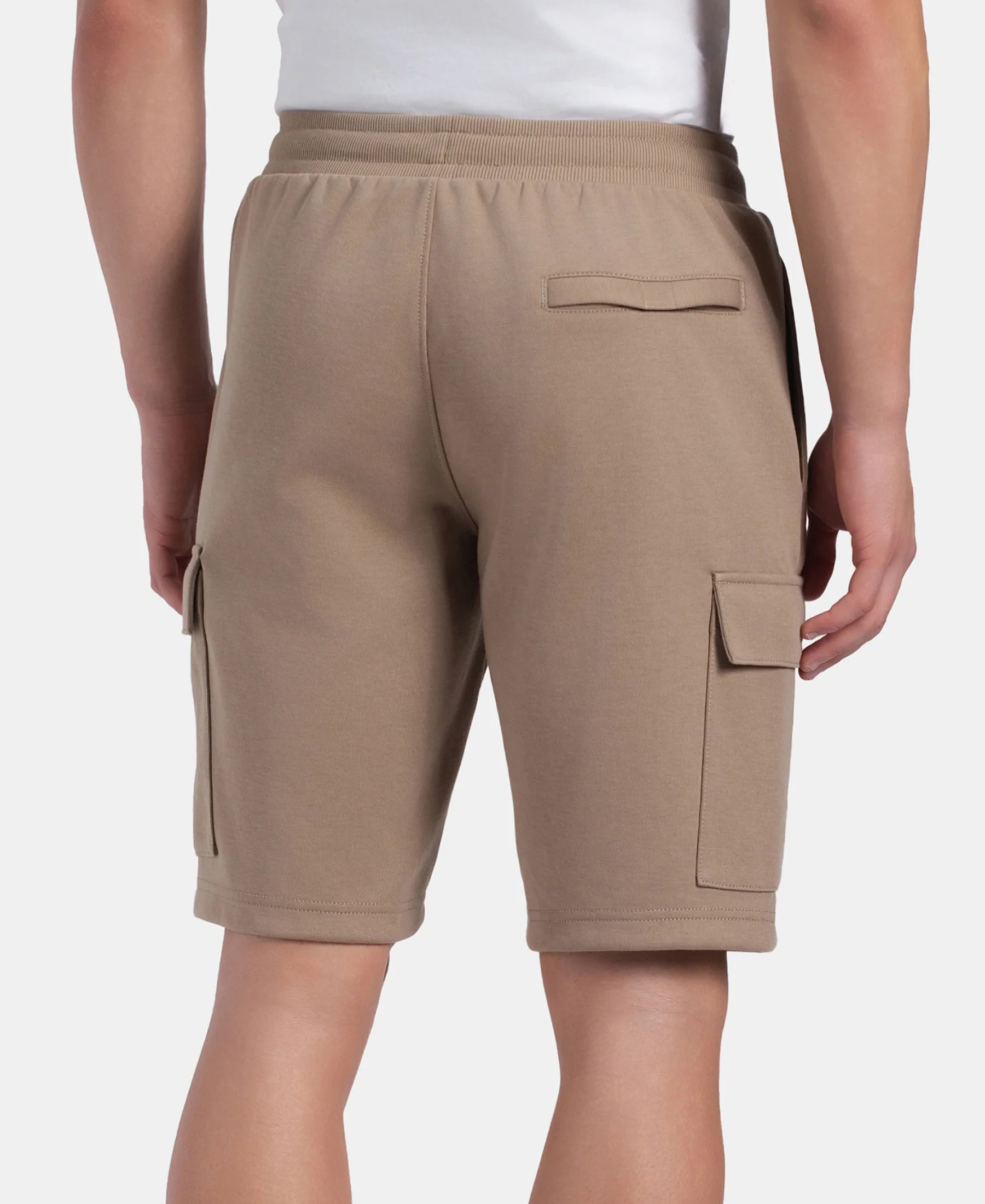 Super Combed Cotton Rich Regular Fit Cargo Pocket Shorts - Desert Taupe - Image 3