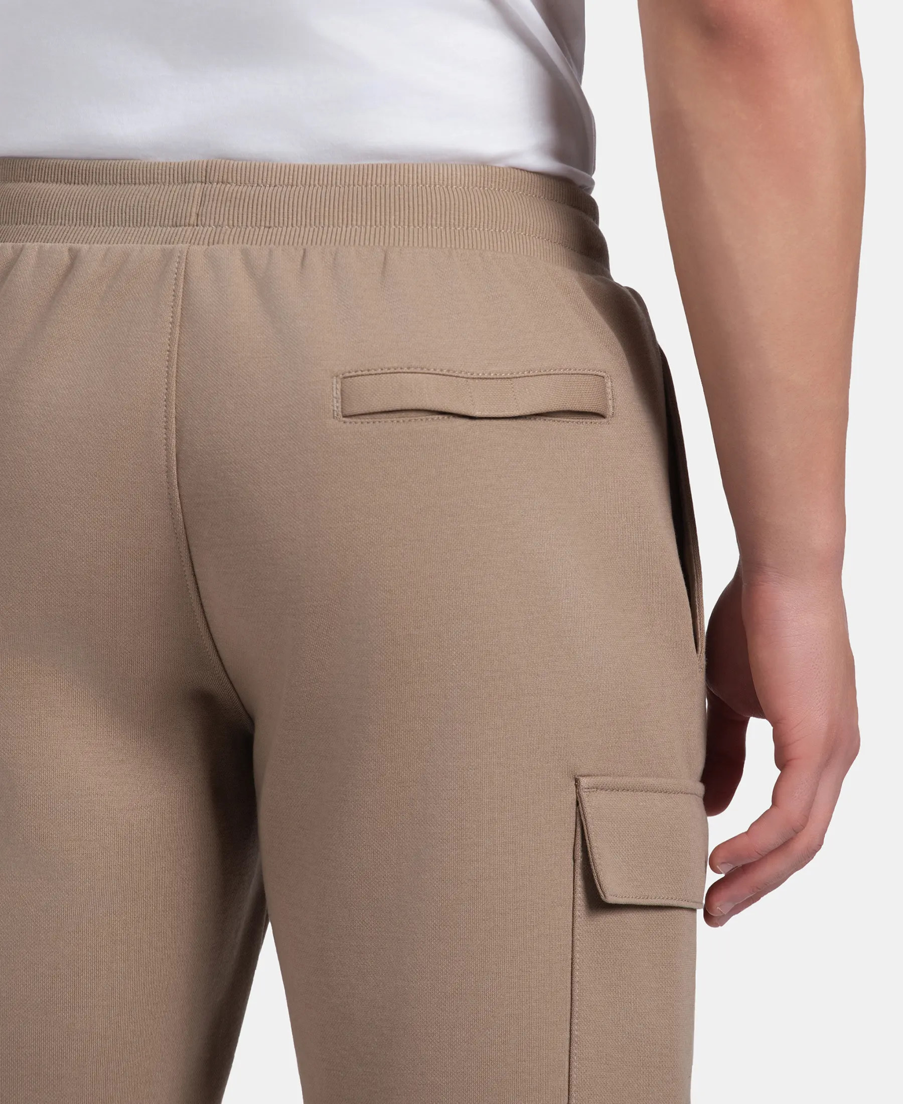 Super Combed Cotton Rich Regular Fit Cargo Pocket Shorts - Desert Taupe - Image 8