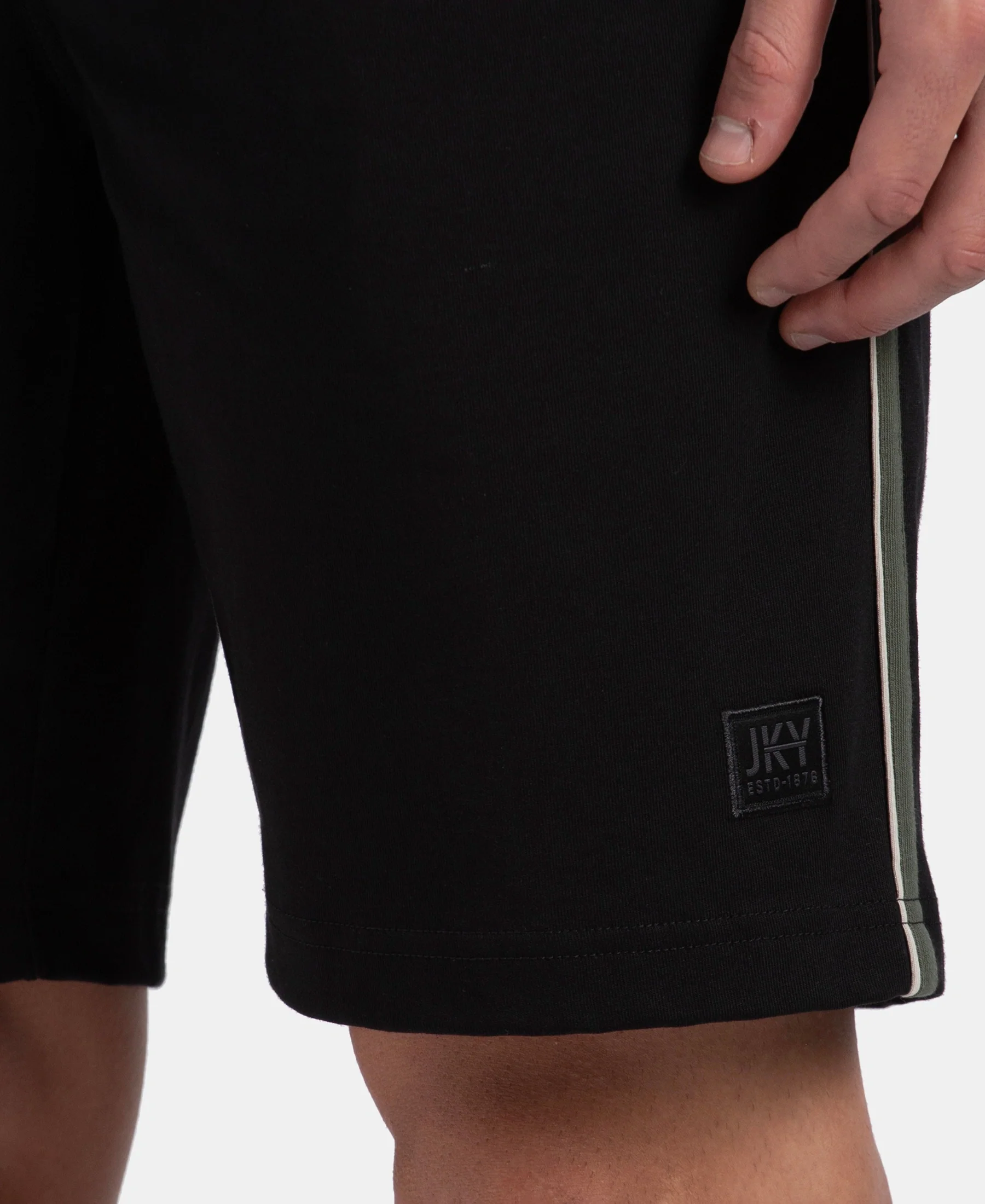 Super Combed Cotton Rich Regular Fit Shorts with Side Pockets - Black - Image 8