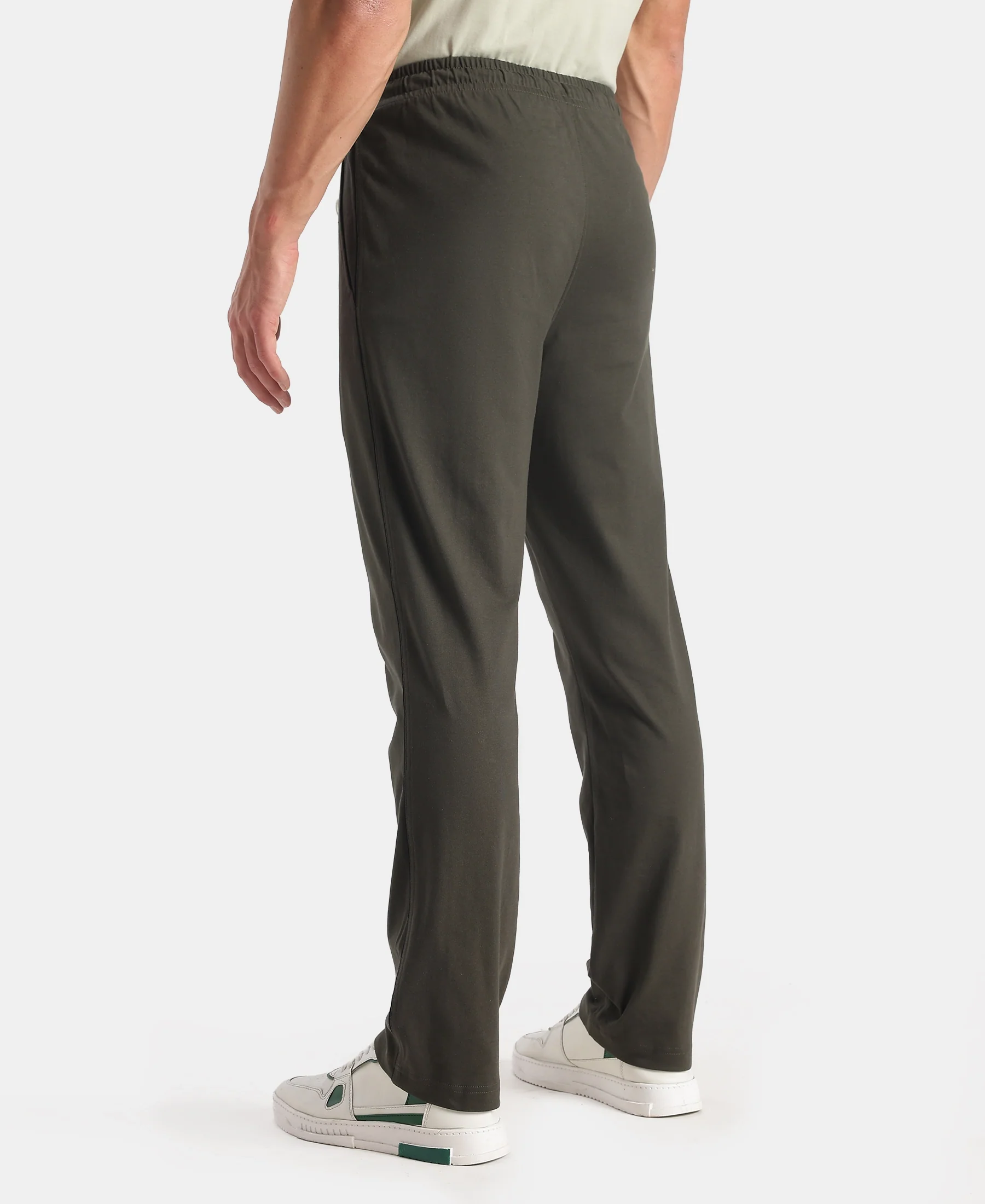 Super Combed Cotton Rich Regular Fit Trackpant with Side Pockets - Olive - Image 3