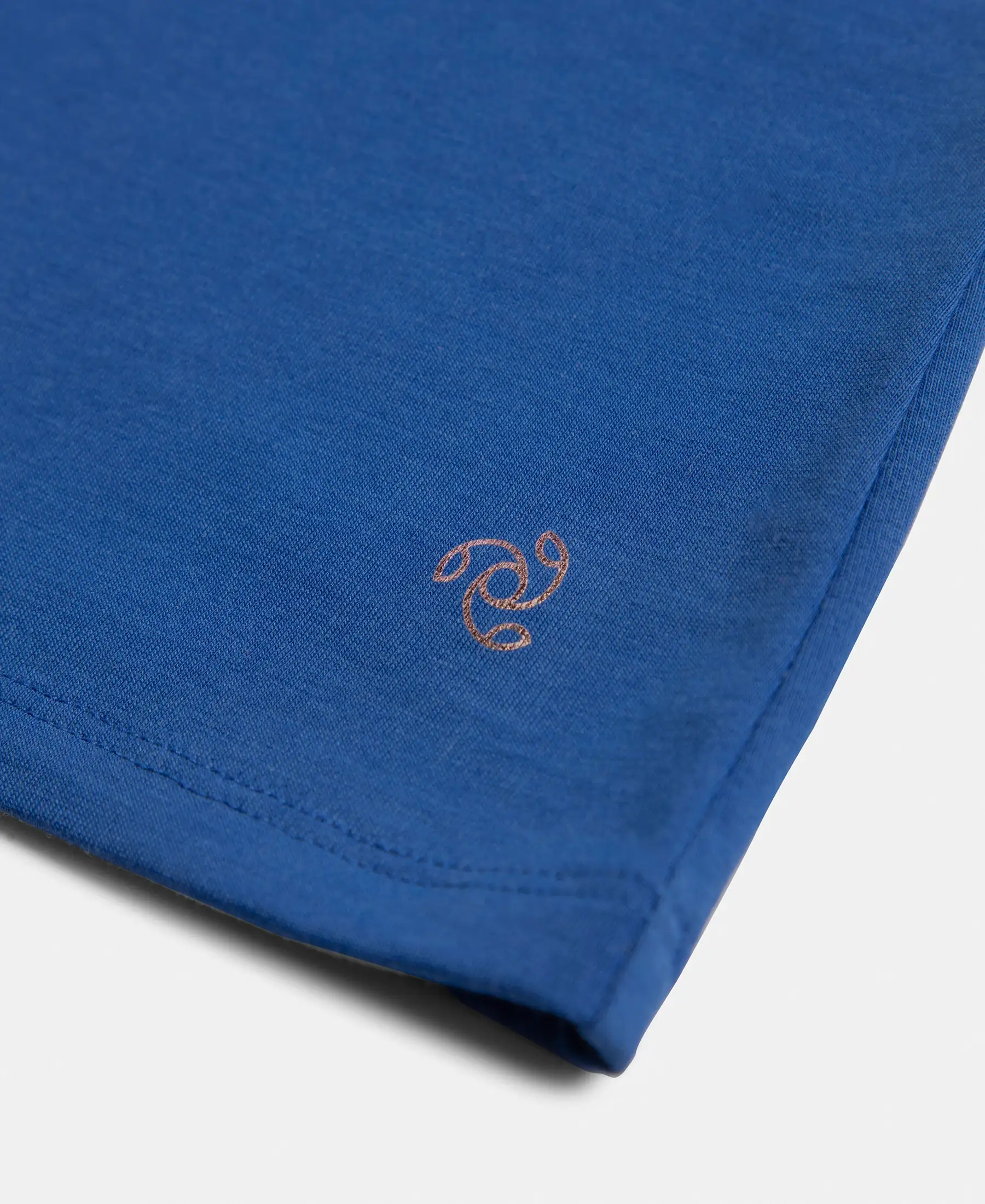 Super Combed Cotton Rich Relaxed Fit Solid Curved Hem Styled Half Sleeve T-Shirt - Mazarine Blue - Image 9