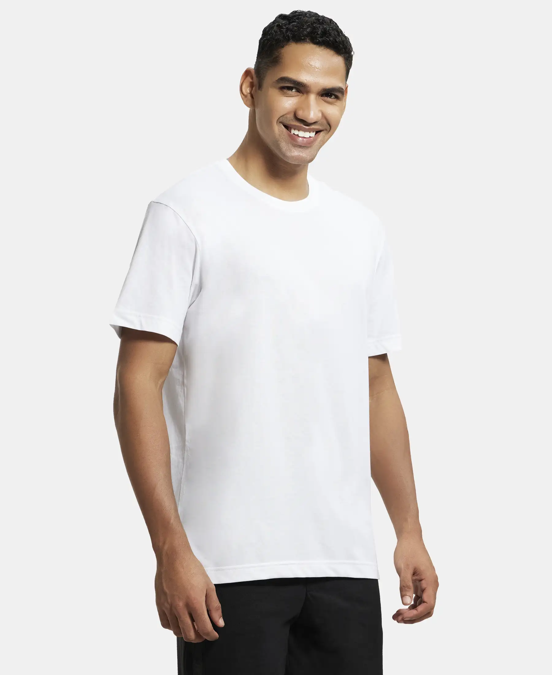 Super Combed Cotton Rich Round Neck Half Sleeve T-Shirt - Black & White (Pack of 2) - Image 6