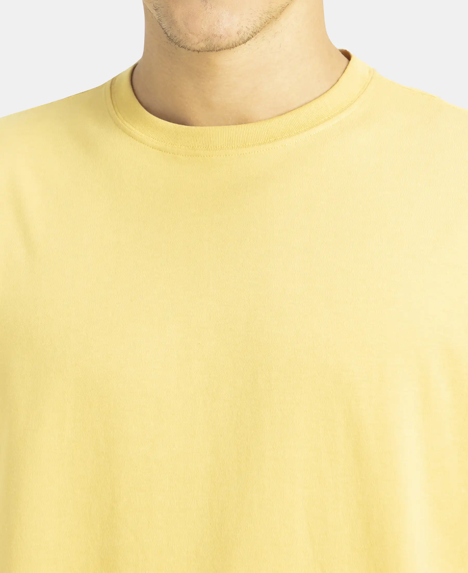 Super Combed Cotton Rich Round Neck Half Sleeve T-Shirt - Ochre - Image 7