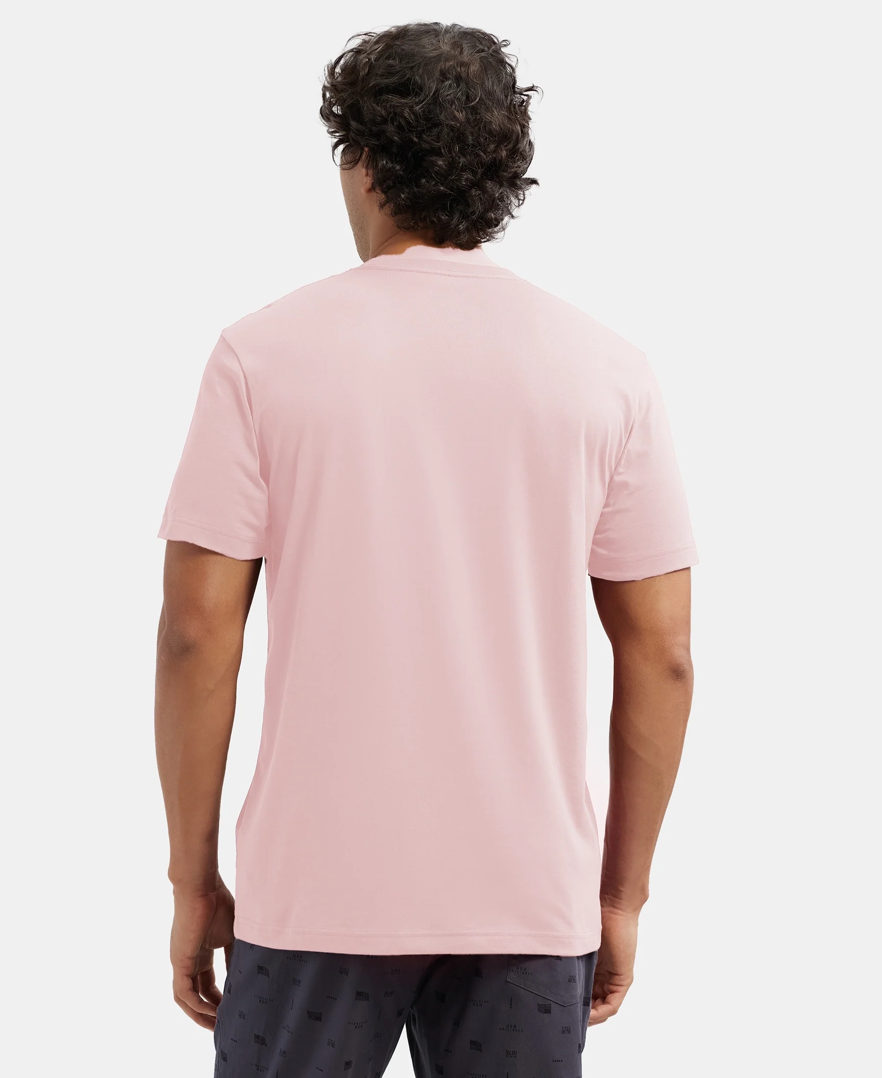Super Combed Cotton Rich Round Neck Half Sleeve T-Shirt - Sepia Rose - Image 3