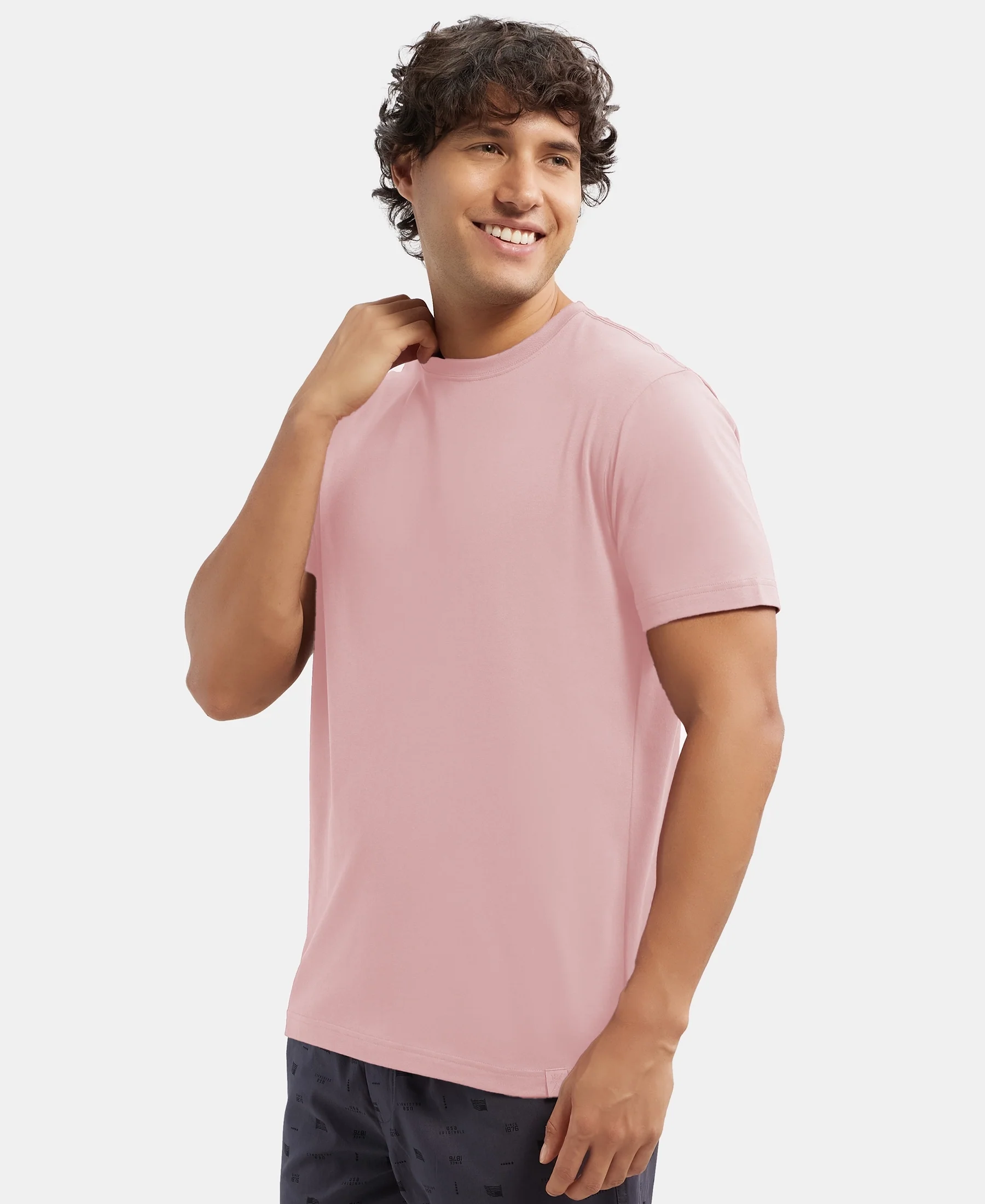 Super Combed Cotton Rich Round Neck Half Sleeve T-Shirt - Sepia Rose - Image 5