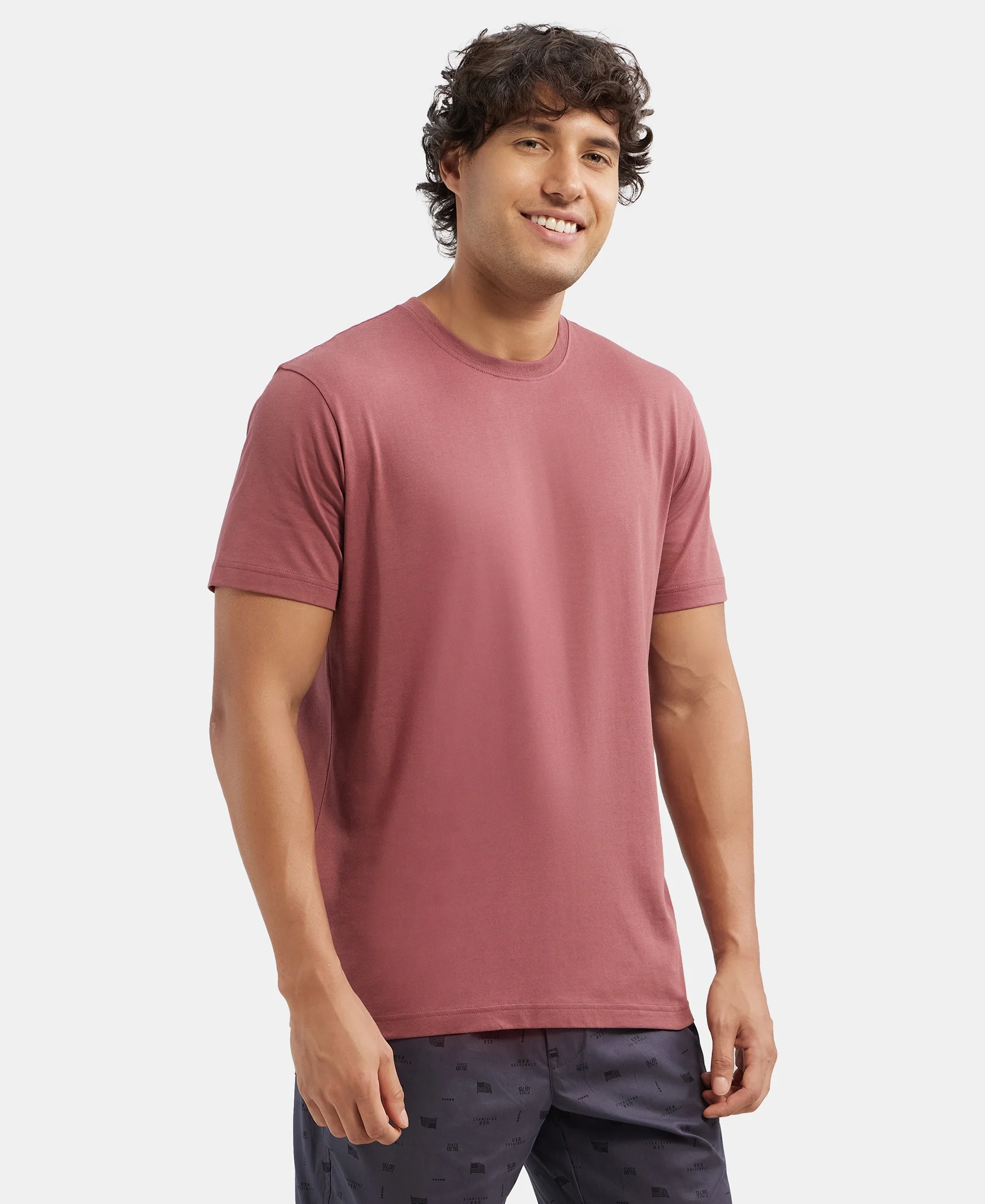Super Combed Cotton Rich Round Neck Half Sleeve T-Shirt - Wild Ginger - Image 2