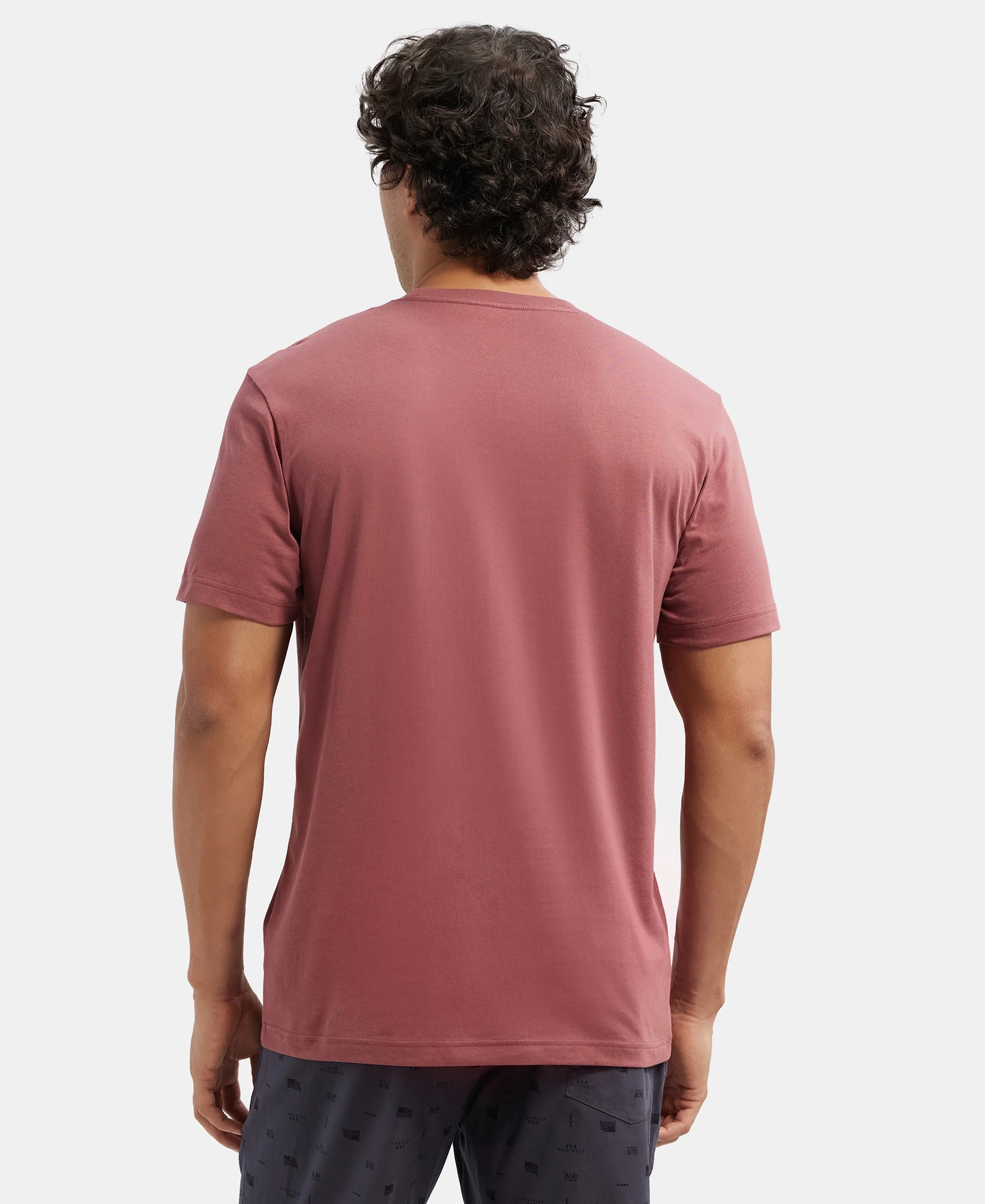 Super Combed Cotton Rich Round Neck Half Sleeve T-Shirt - Wild Ginger - Image 3