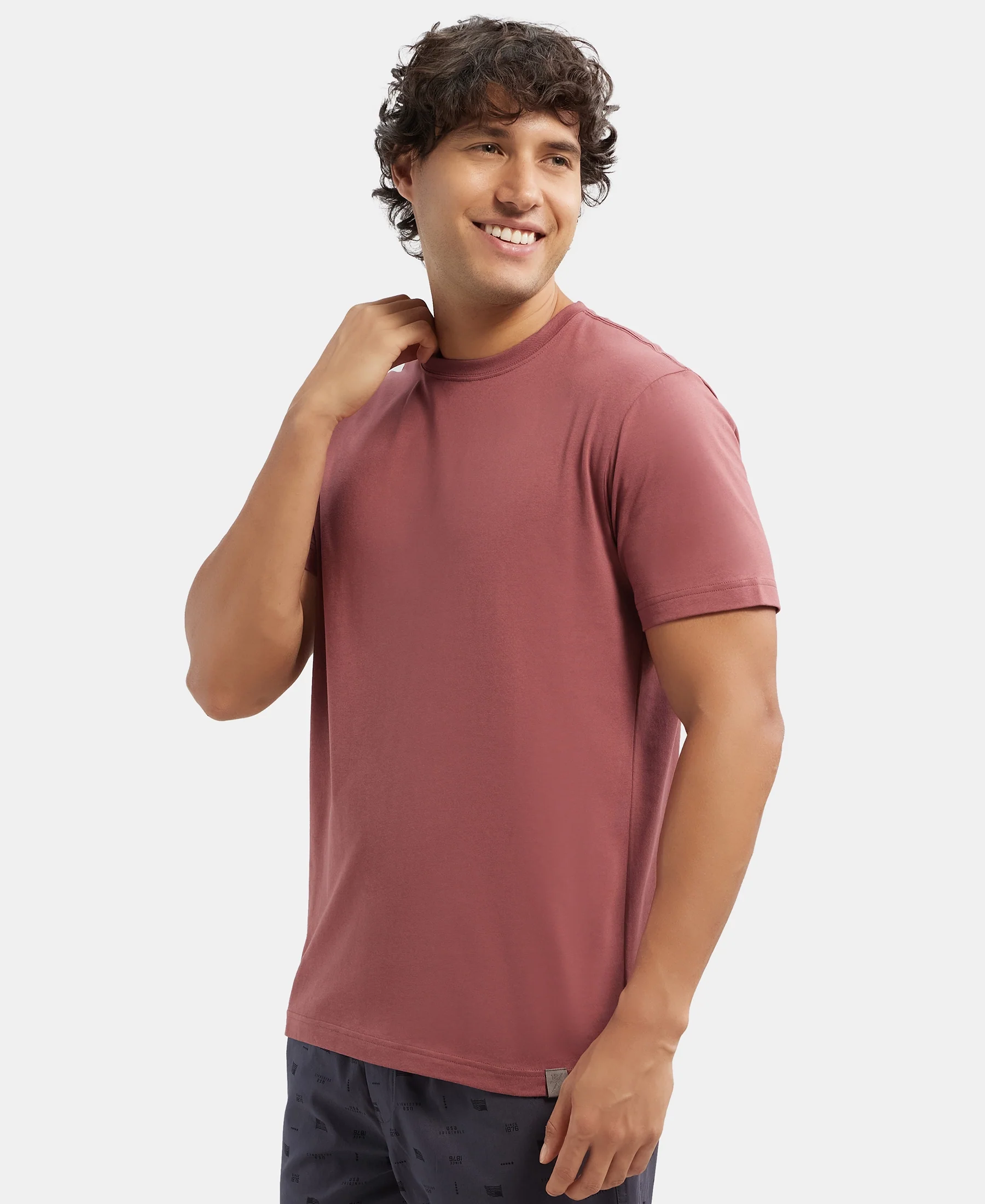 Super Combed Cotton Rich Round Neck Half Sleeve T-Shirt - Wild Ginger - Image 5