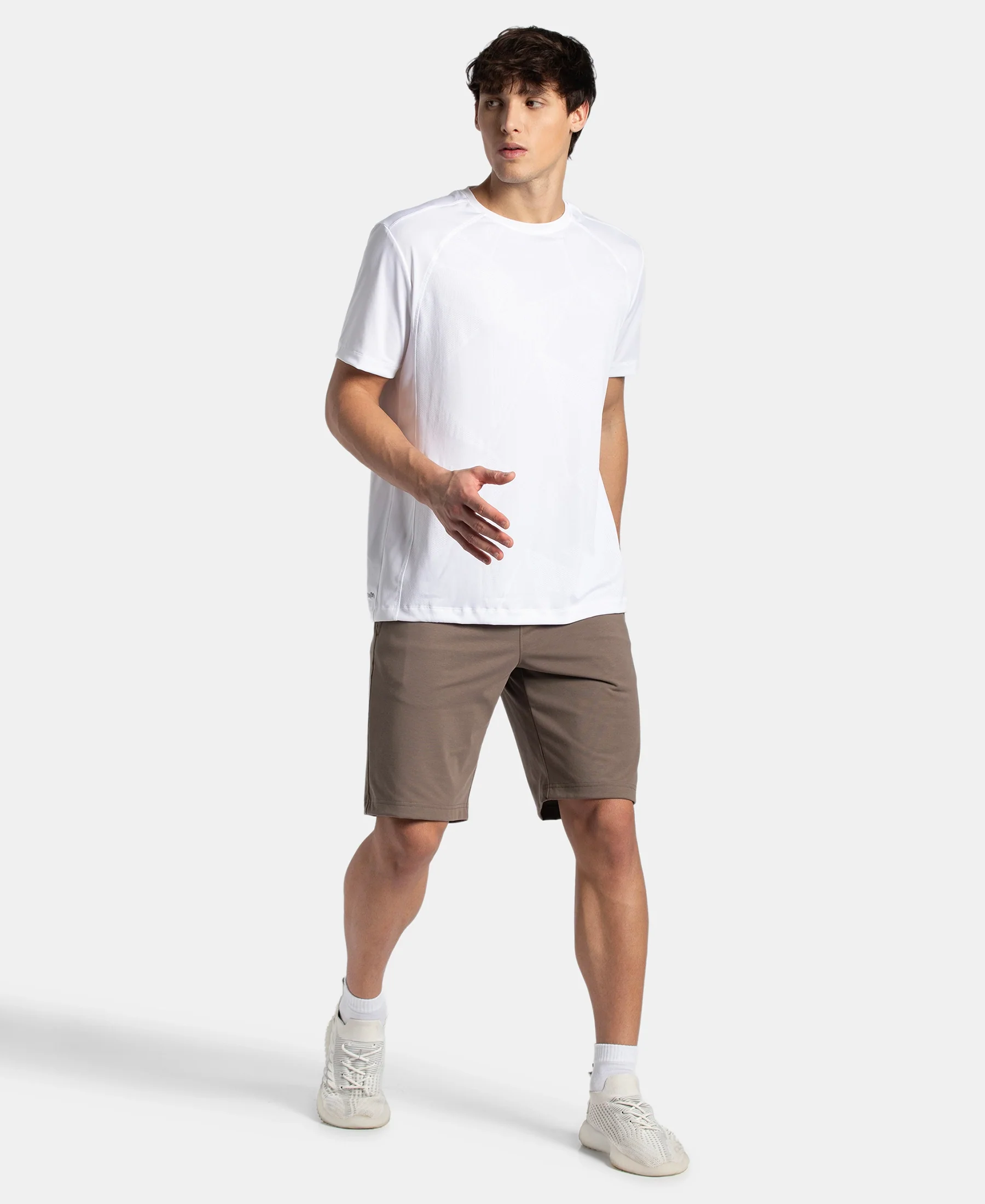 Super Combed Cotton Rich Shorts with StayFresh Treatment - Dark Khaki - Image 4