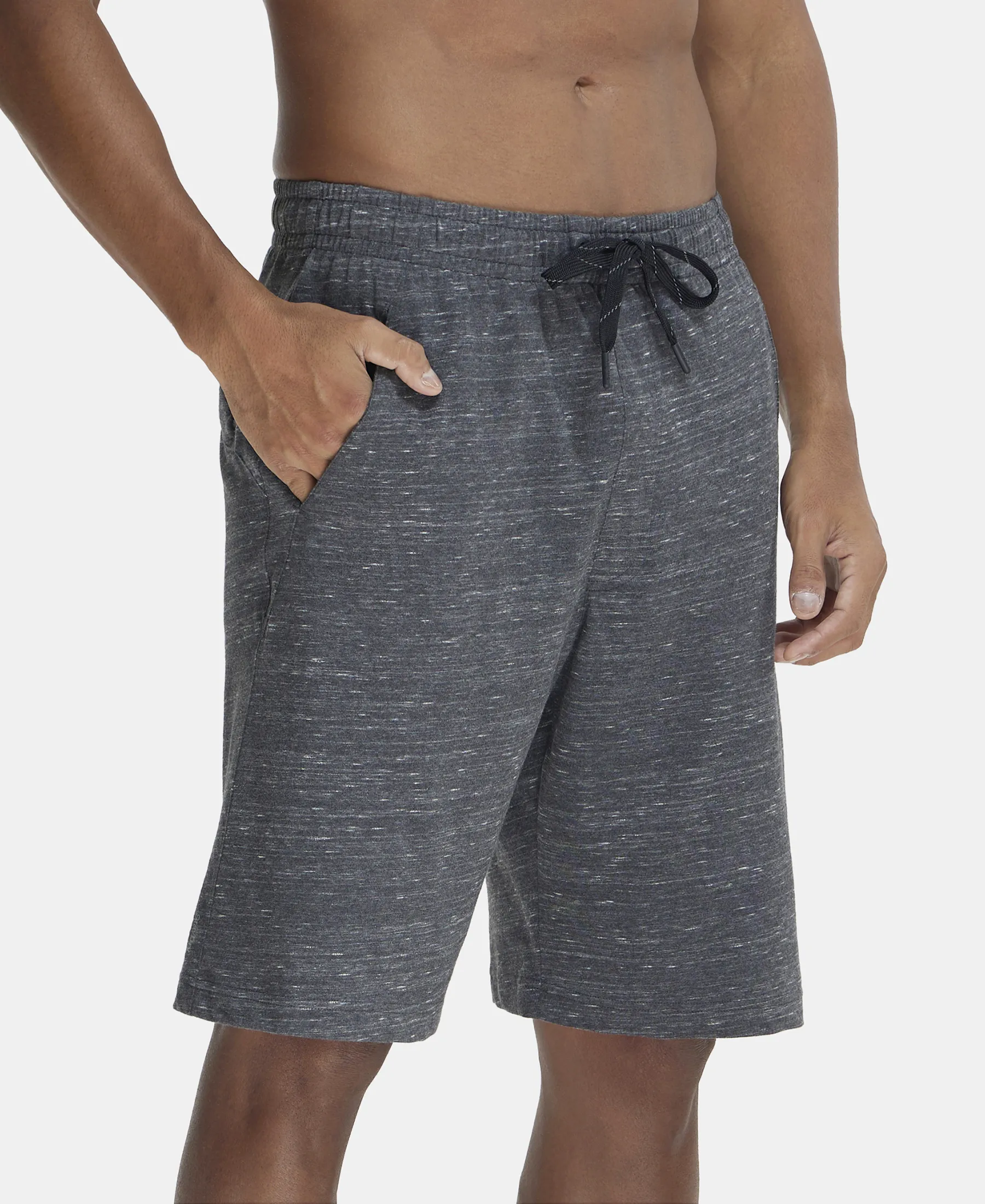 Super Combed Cotton Rich Shorts with StayFresh Treatment - Forest Dark Grey Melange - Image 2