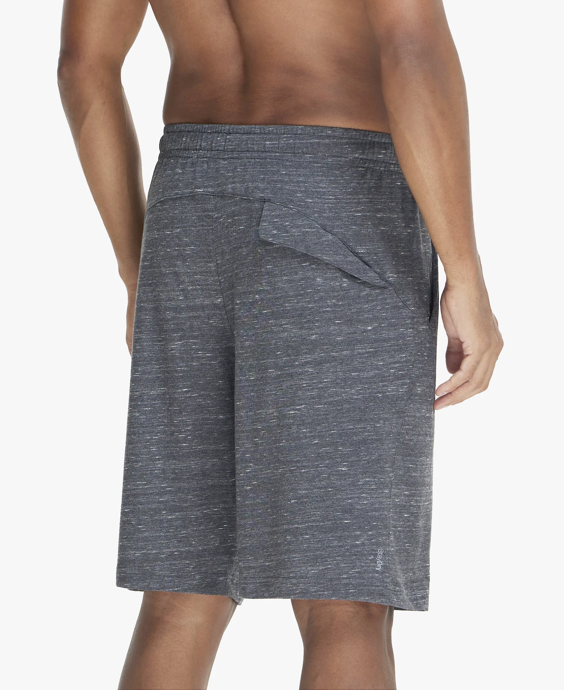 Super Combed Cotton Rich Shorts with StayFresh Treatment - Forest Dark Grey Melange - Image 3