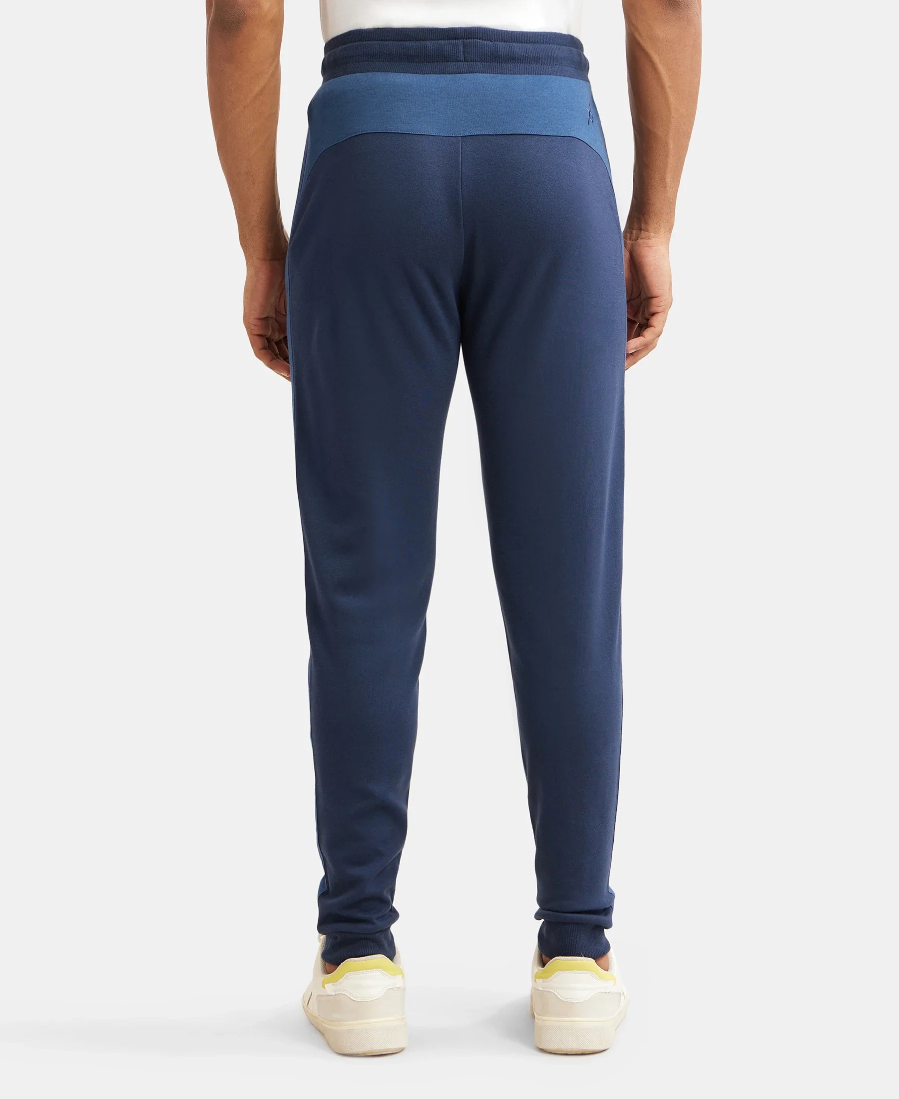 Super Combed Cotton Rich Slim Fit Jogger with Zipper Pockets - Navy - Image 3