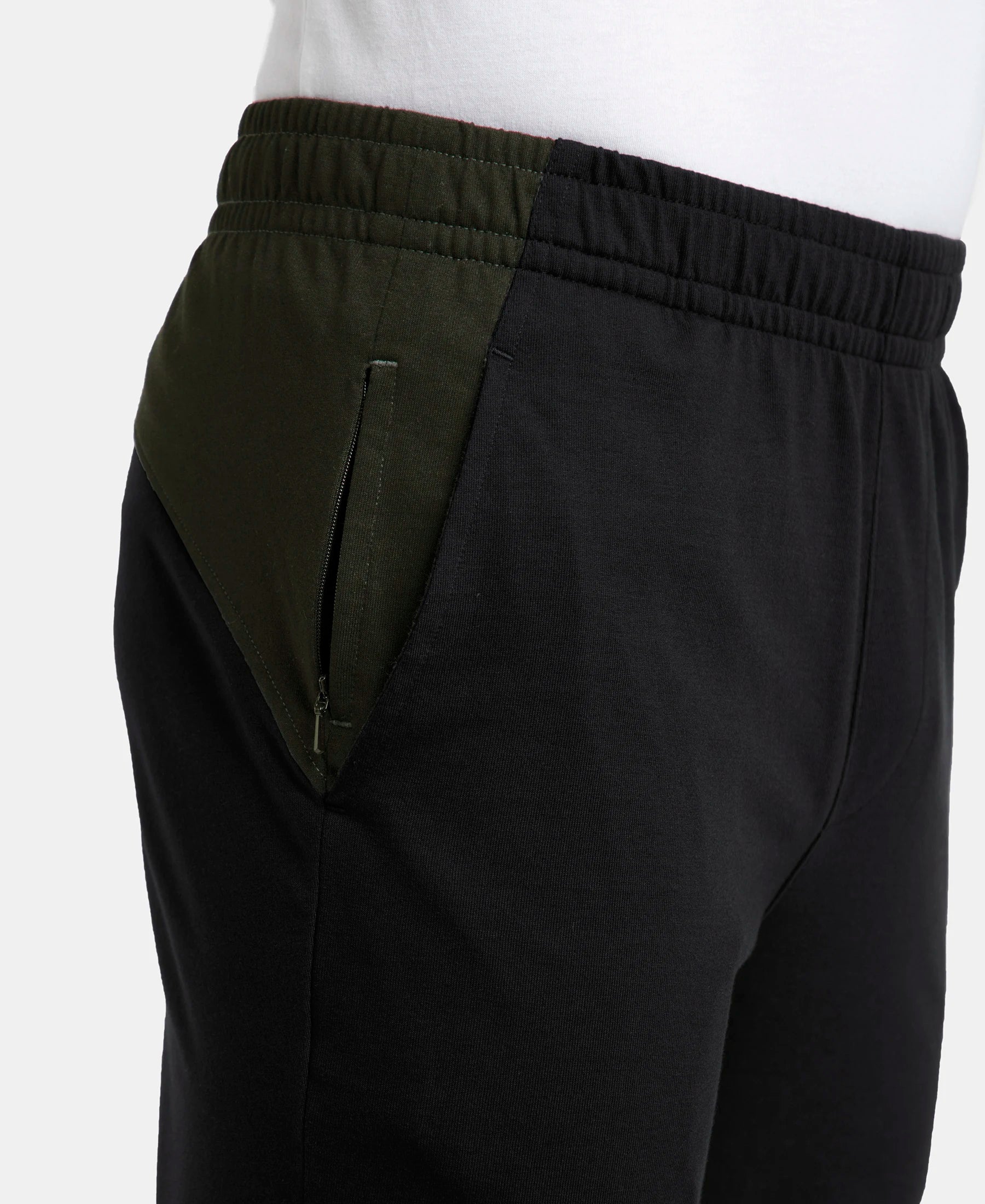 Super Combed Cotton Rich Slim Fit Trackpant with Zipper Media Pocket - Black - Image 7