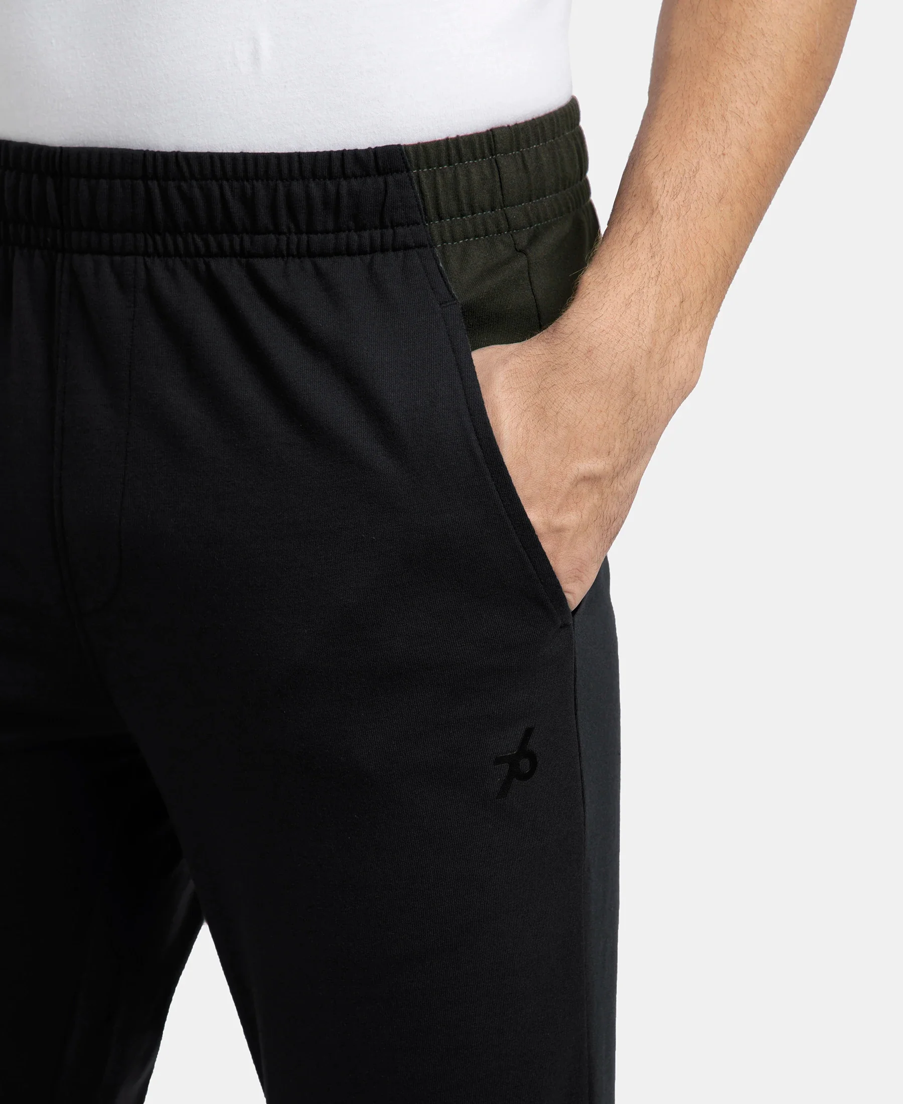 Super Combed Cotton Rich Slim Fit Trackpant with Zipper Media Pocket - Black - Image 8