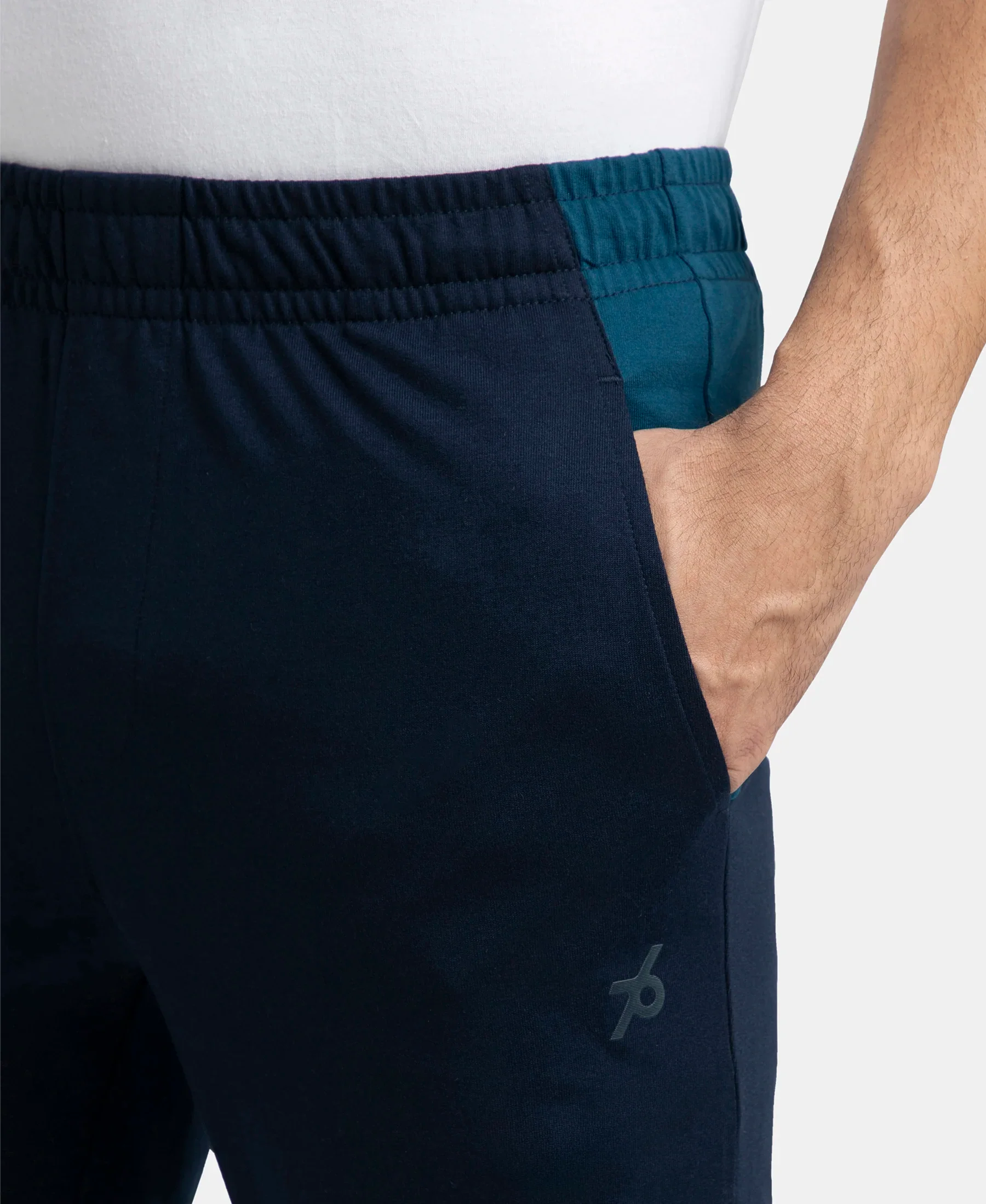 Super Combed Cotton Rich Slim Fit Trackpant with Zipper Media Pocket - Navy - Image 8