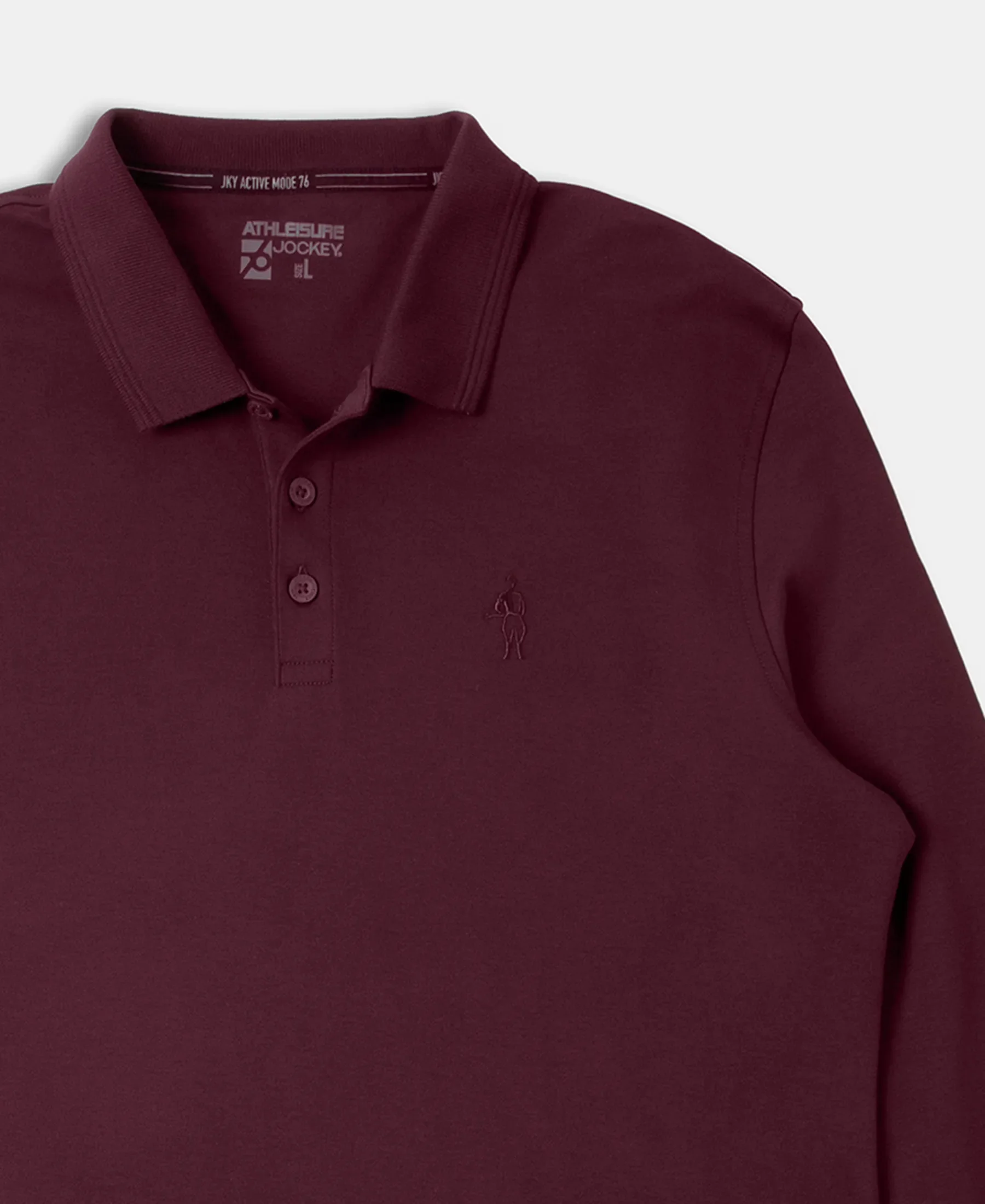 Super Combed Cotton Rich Solid Full Sleeve Polo T-Shirt with Ribbed Cuffs - Wine Tasting - Image 7