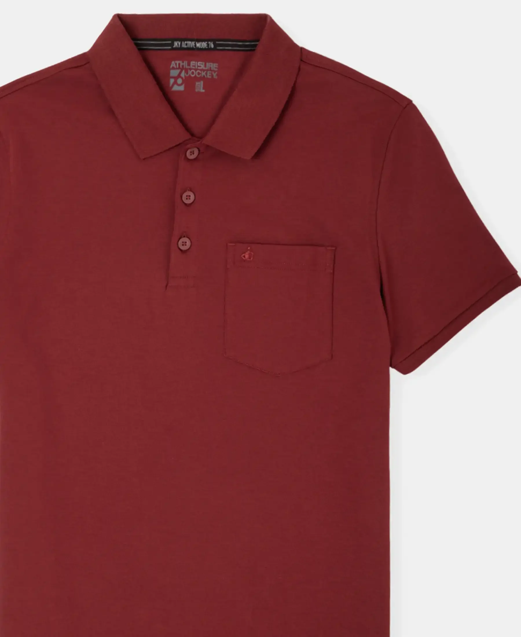 Super Combed Cotton Rich Solid Half Sleeve Polo T-Shirt with Chest Pocket - Pomegranate - Image 8