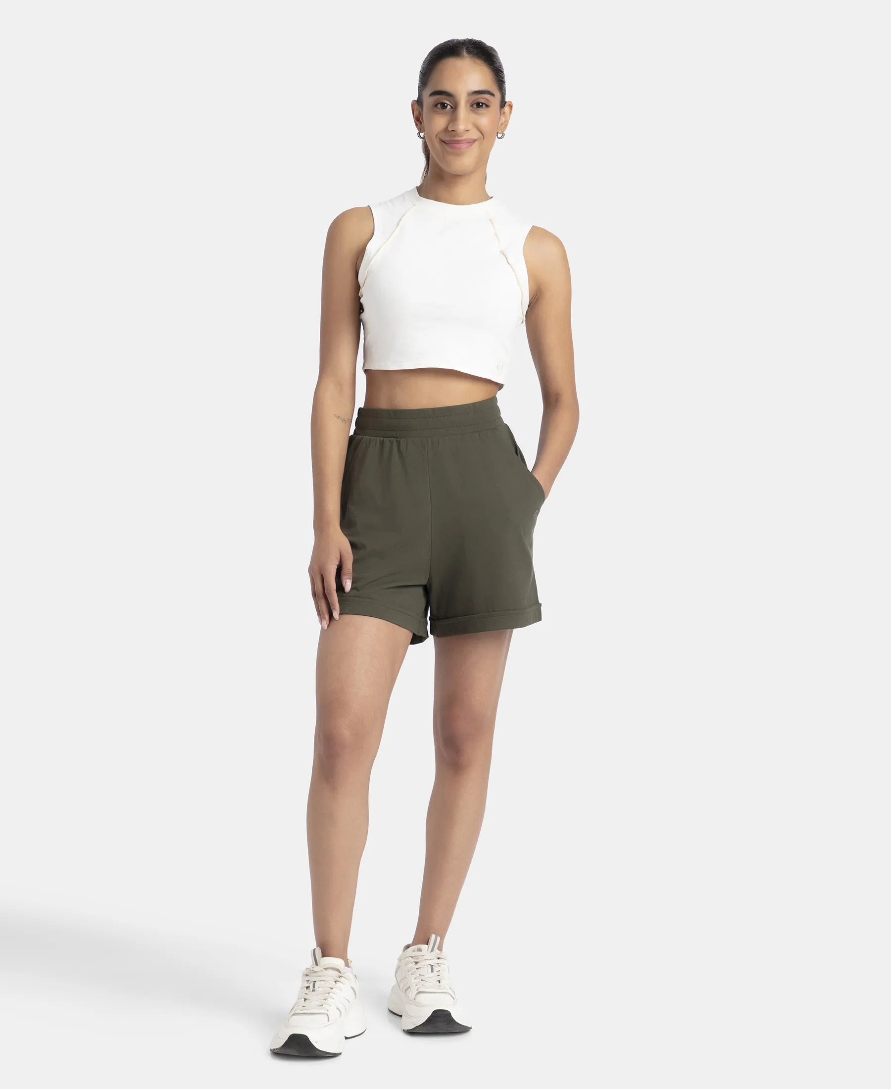 Super Combed Cotton Rich Straight Fit Shorts with Side Pockets - Deep Depths - Image 4