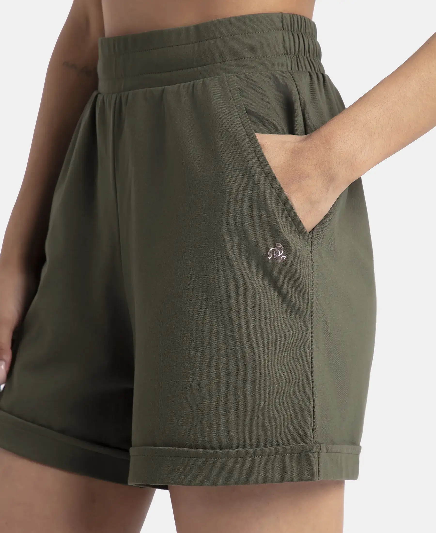 Super Combed Cotton Rich Straight Fit Shorts with Side Pockets - Deep Depths - Image 6