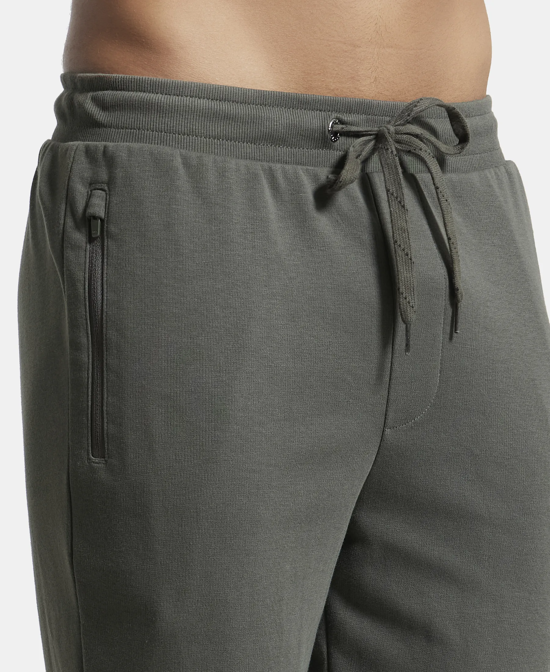 Super Combed Cotton Rich Straight Fit Shorts with Zipper Pockets - Deep Olive - Image 7