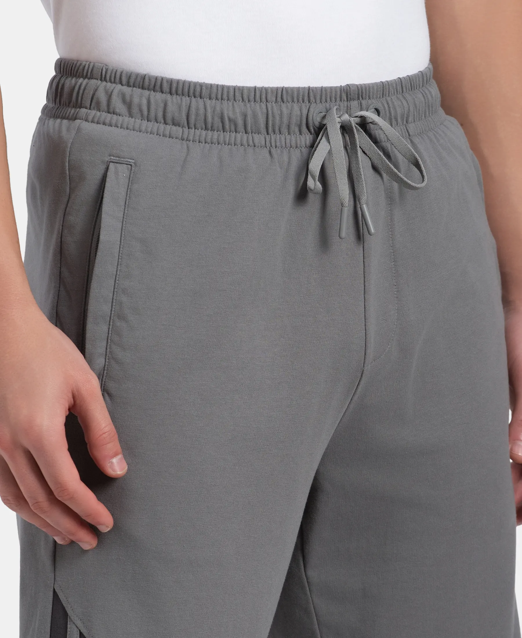 Super Combed Cotton Rich Straight Fit Shorts with Zipper Pockets - Performance Grey & Asphalt - Image 7