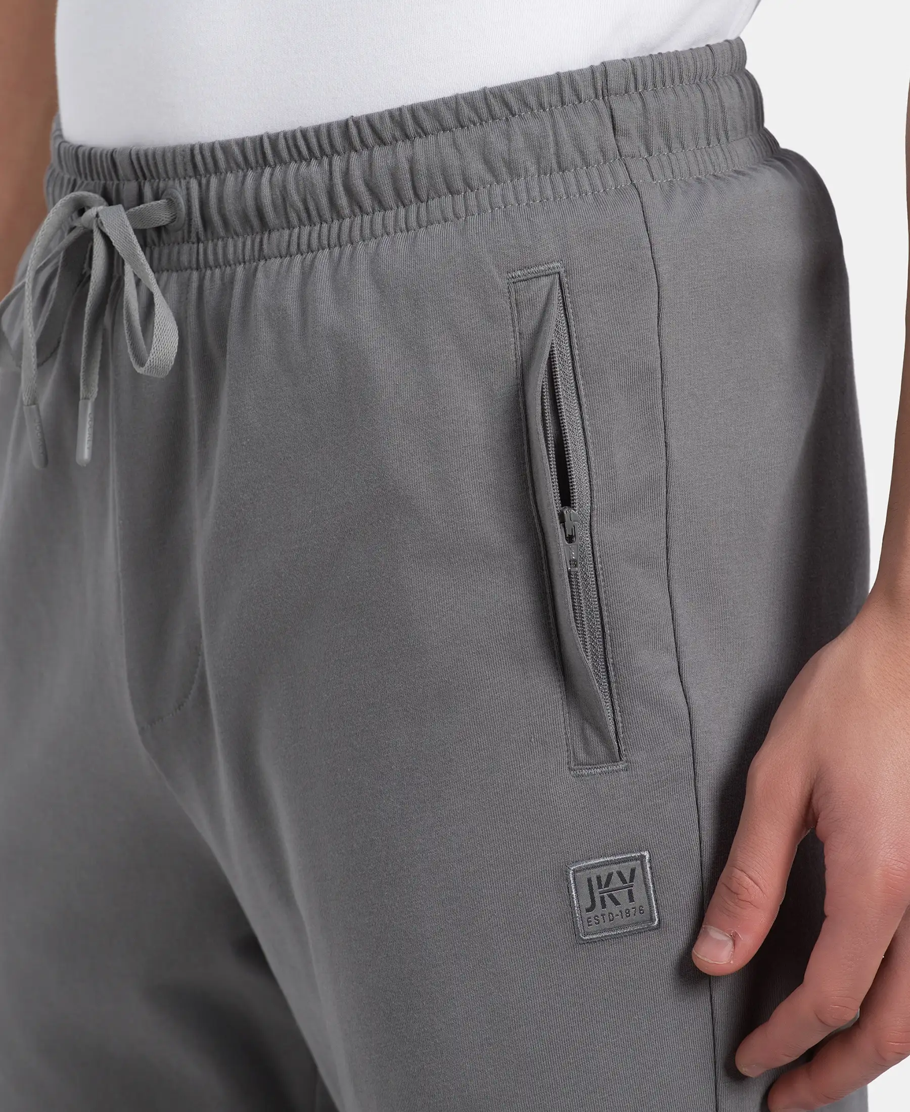 Super Combed Cotton Rich Straight Fit Shorts with Zipper Pockets - Performance Grey & Asphalt - Image 8