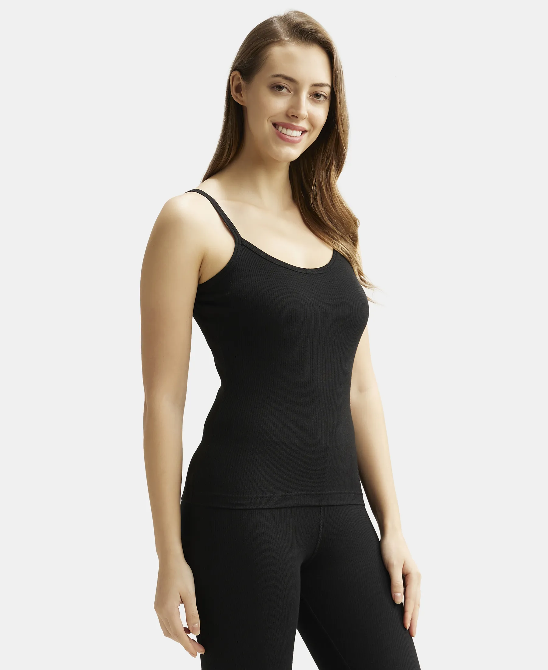 Extra Warmth Super Combed Cotton Rich Thermal Camisole with StayWarm Technology - Black - Image 2