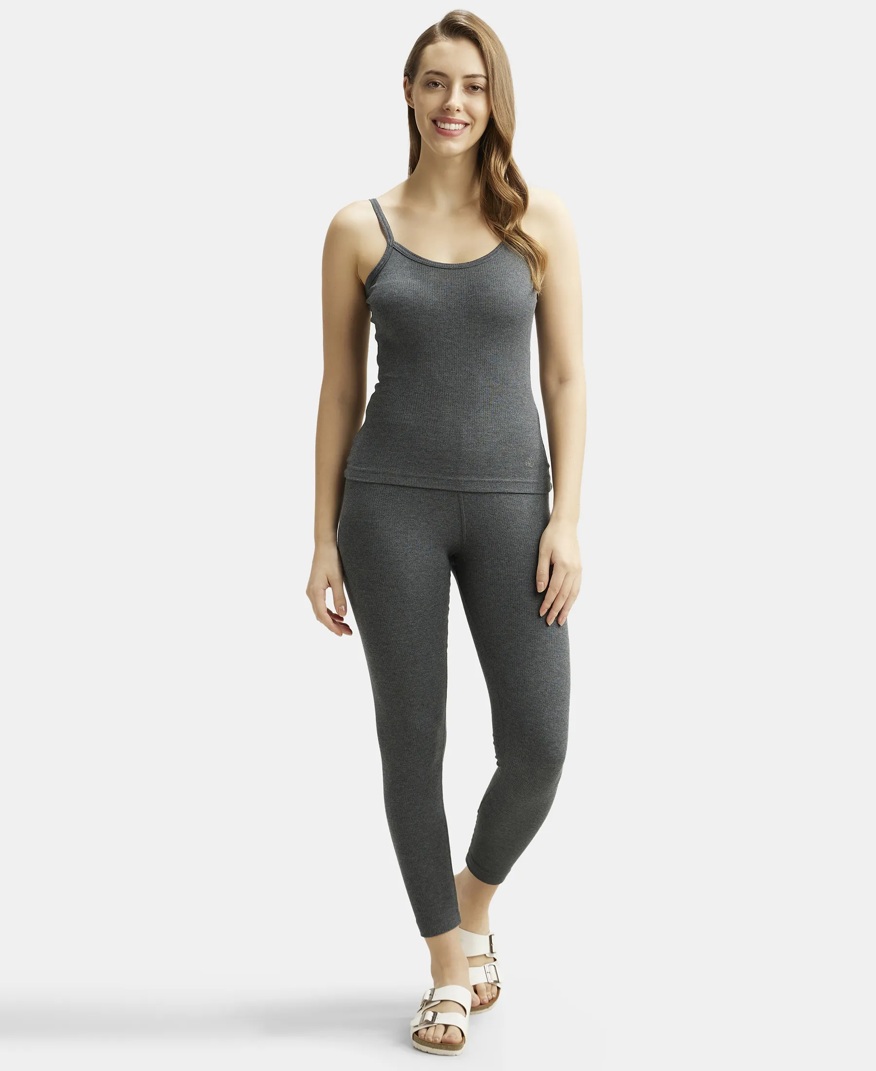 Extra Warmth Super Combed Cotton Rich Thermal Camisole with StayWarm Technology - Charcoal Melange - Image 4