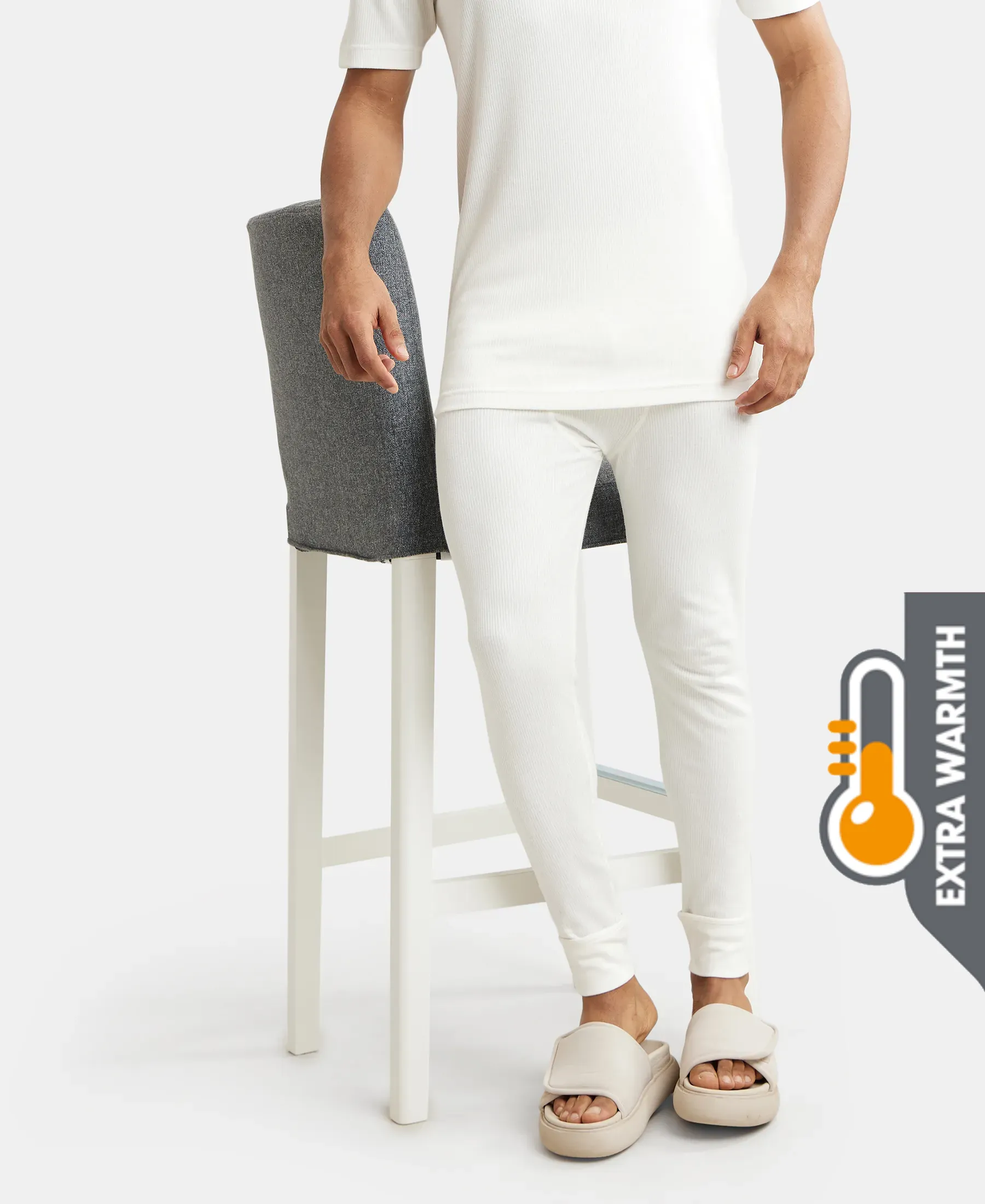 Extra Warmth Super Combed Cotton Rich Thermal Long Johns with StayWarm Technology - Off White - Image 5