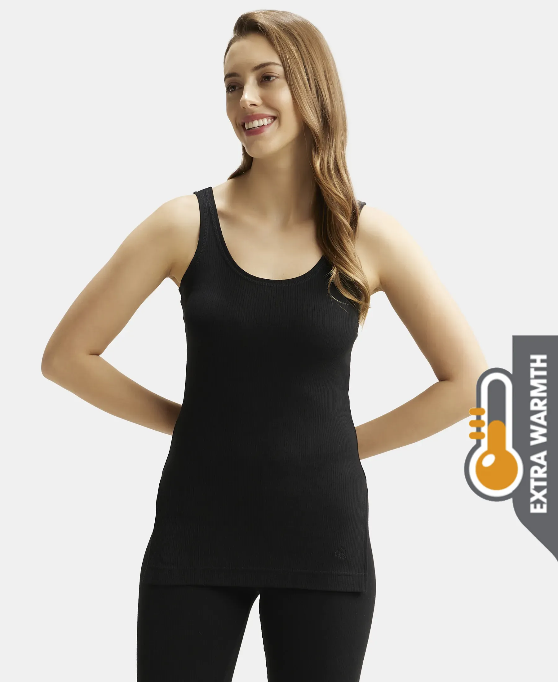 Extra Warmth Super Combed Cotton Rich Thermal Tank Top with StayWarm Technology - Black - Image 5