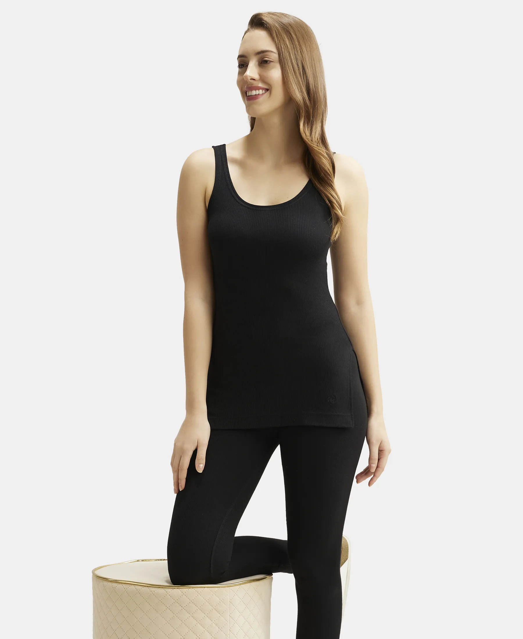 Extra Warmth Super Combed Cotton Rich Thermal Tank Top with StayWarm Technology - Black - Image 6