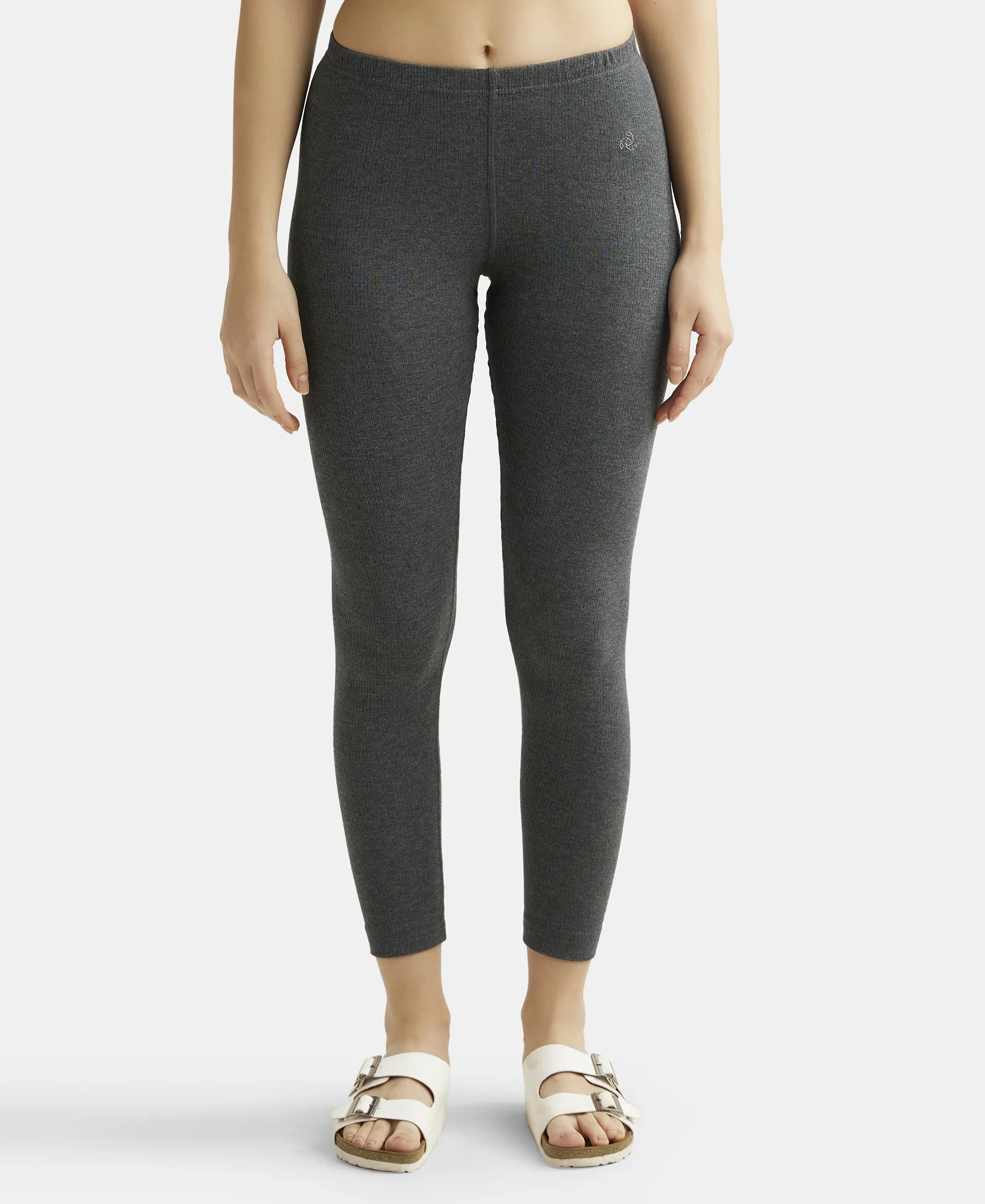 Super Combed Cotton Rich Three Quarter Sleeve Thermal Set with StayWarm Technology - Charcoal Melange - Image 6