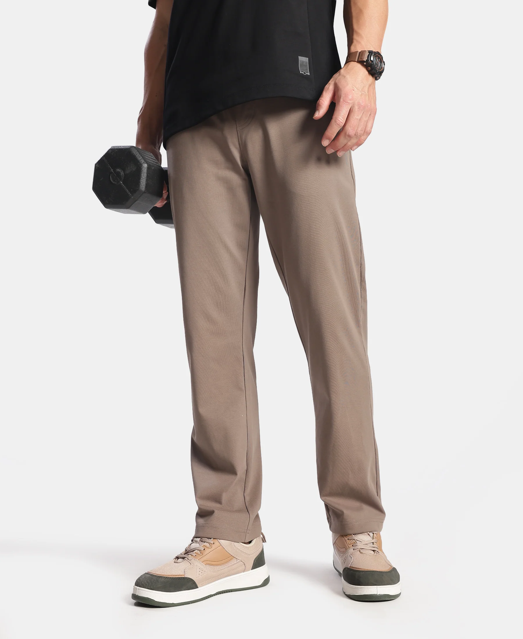 Super Combed Cotton Rich Trackpant with Pockets and StayFresh Treatment - Dark Khaki - Image 5