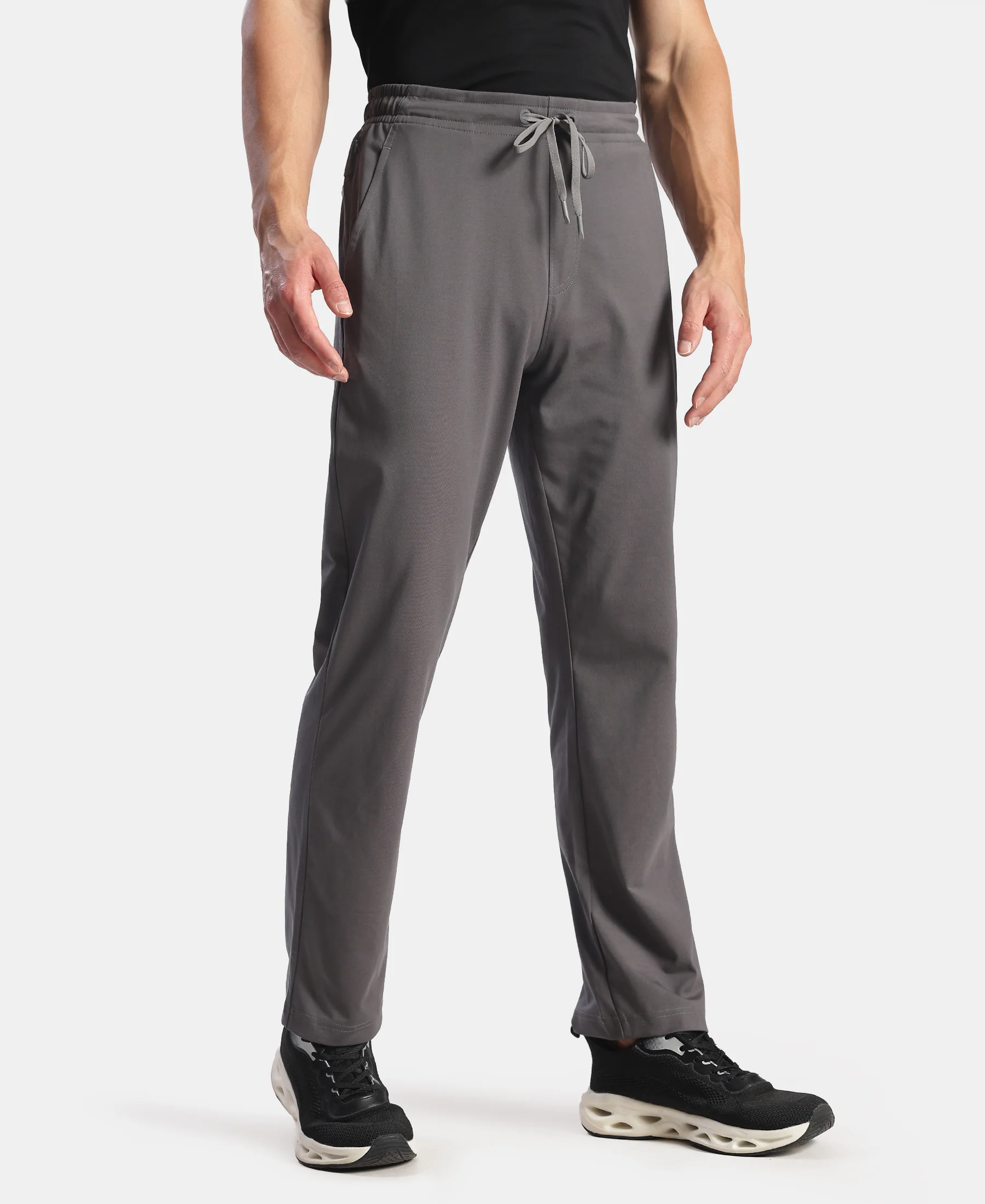 Super Combed Cotton Rich Trackpant with Pockets and StayFresh Treatment - Magnet - Image 2