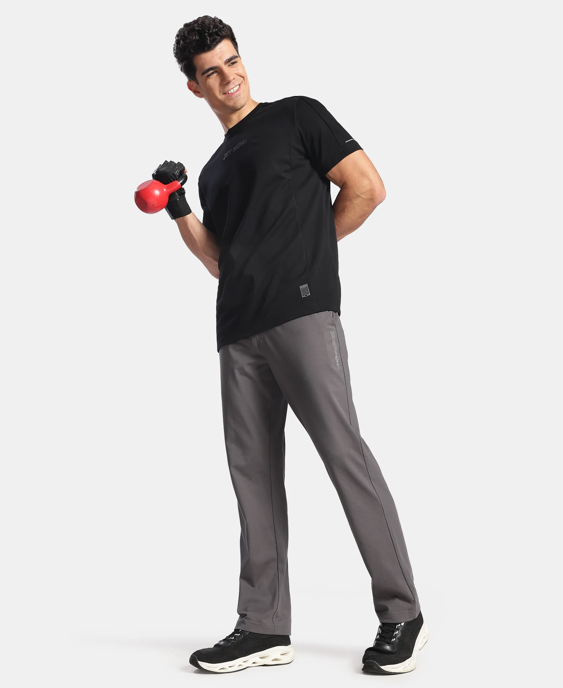 Super Combed Cotton Rich Trackpant with Pockets and StayFresh Treatment - Magnet - Image 4