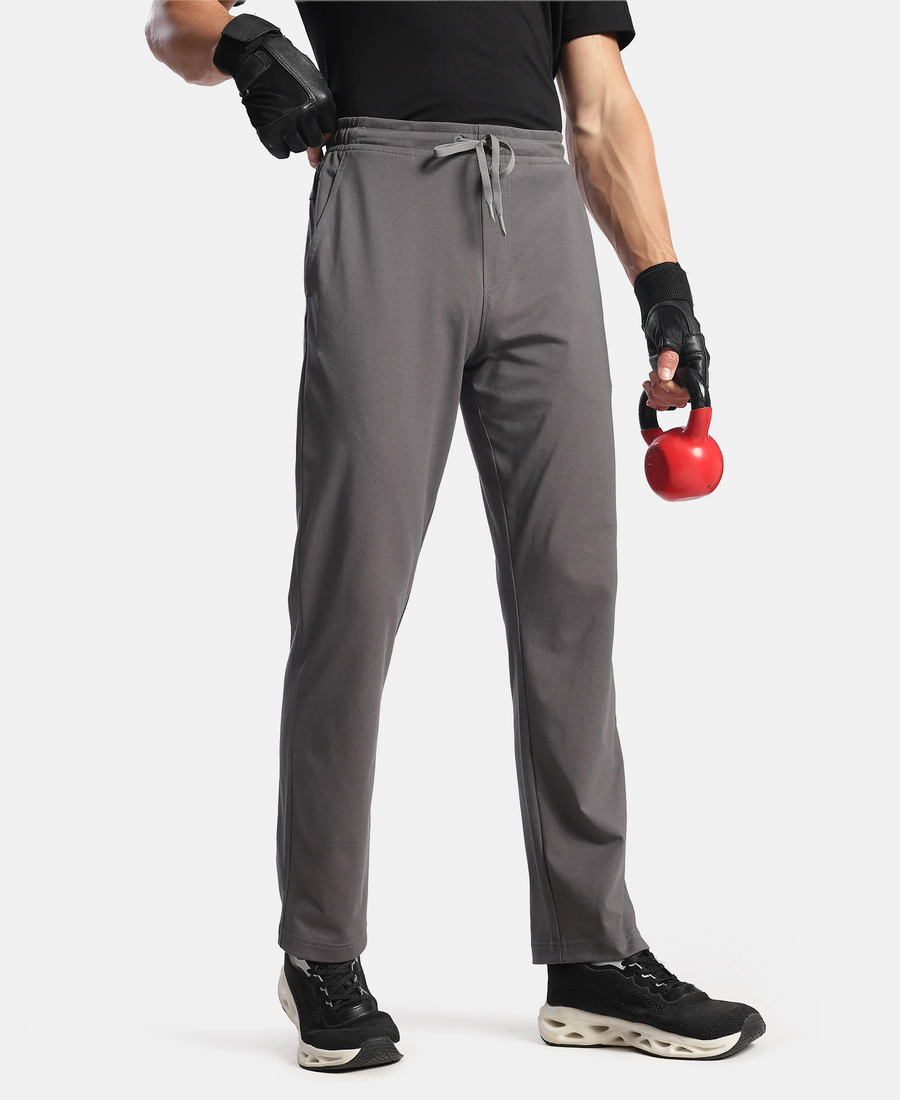 Super Combed Cotton Rich Trackpant with Pockets and StayFresh Treatment - Magnet - Image 5