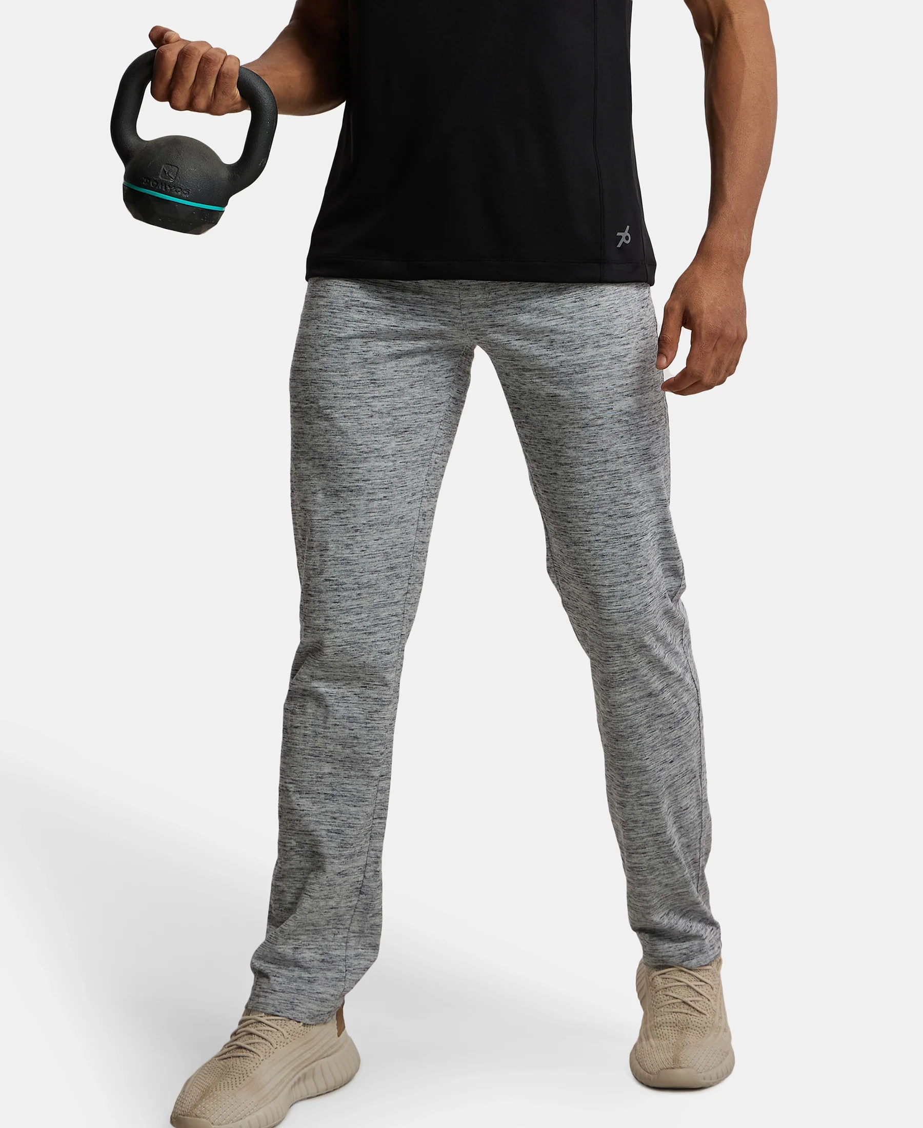 Super Combed Cotton Rich Trackpant with Pockets and StayFresh Treatment - Cool Grey Melange - Image 5