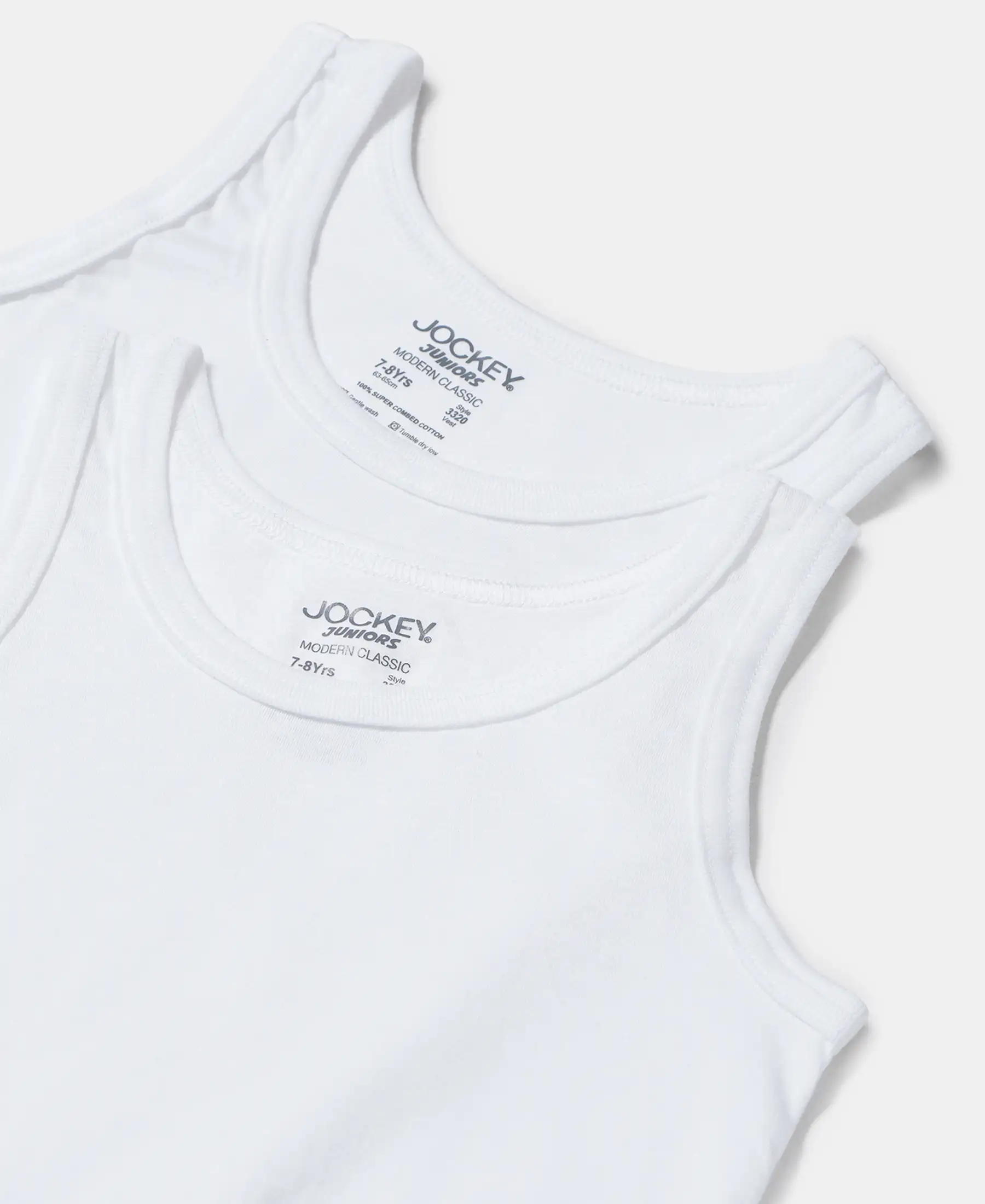 Super Combed Cotton Round Neck Sleeveless Vest - White (Pack of 2) - Image 4