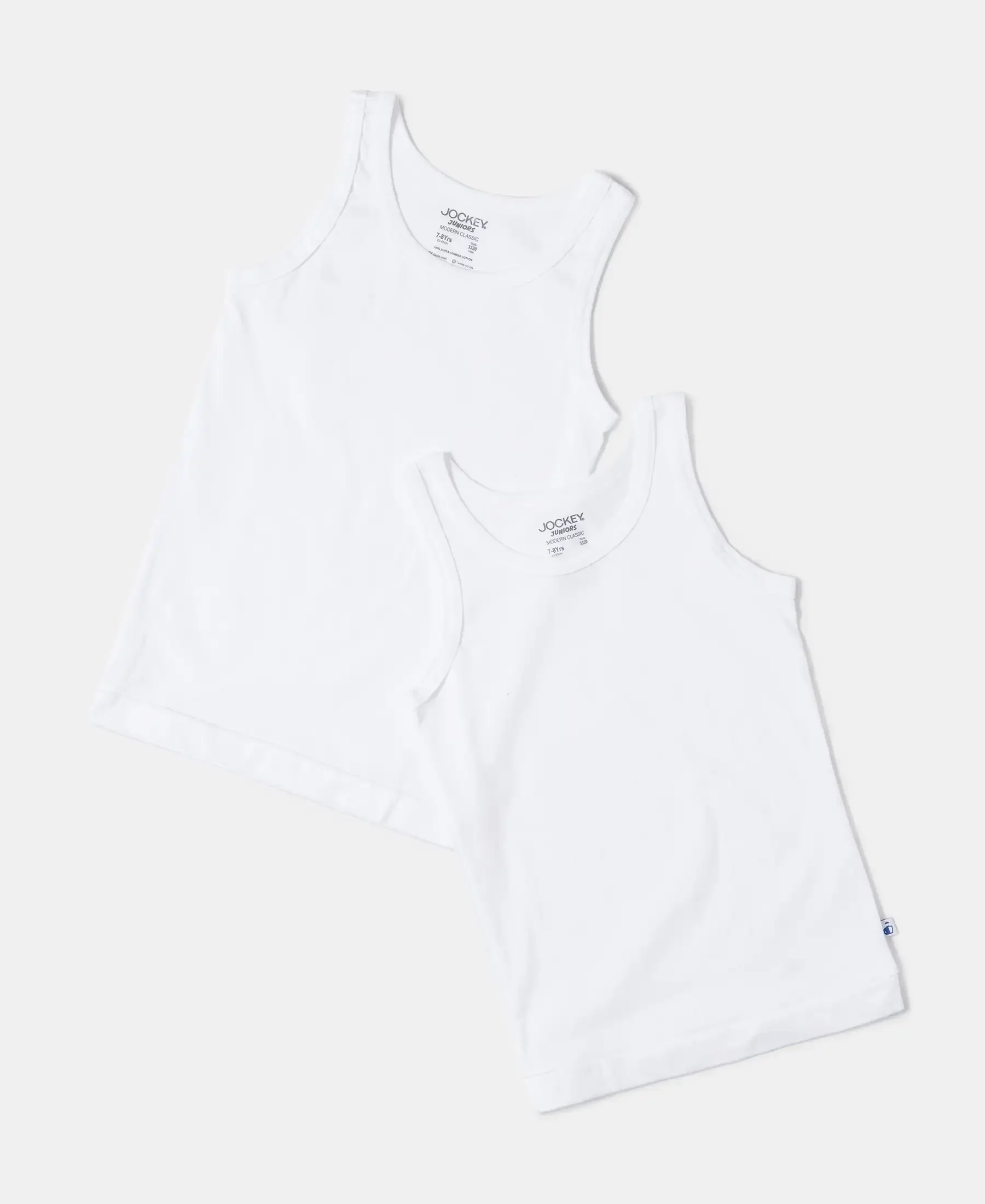 Super Combed Cotton Round Neck Sleeveless Vest - White (Pack of 2) - Image 5