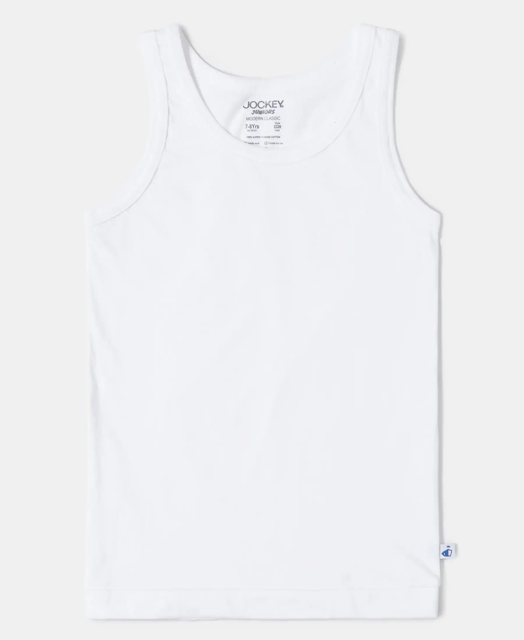 Super Combed Cotton Round Neck Sleeveless Vest - White (Pack of 3) - Image 2