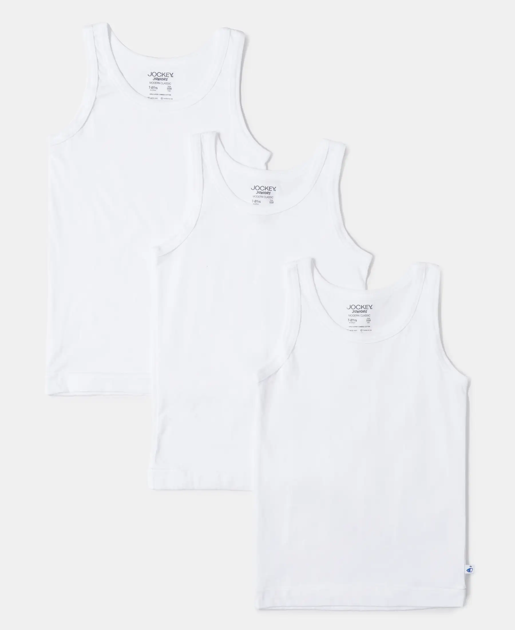 Super Combed Cotton Round Neck Sleeveless Vest - White (Pack of 3) - Image 4