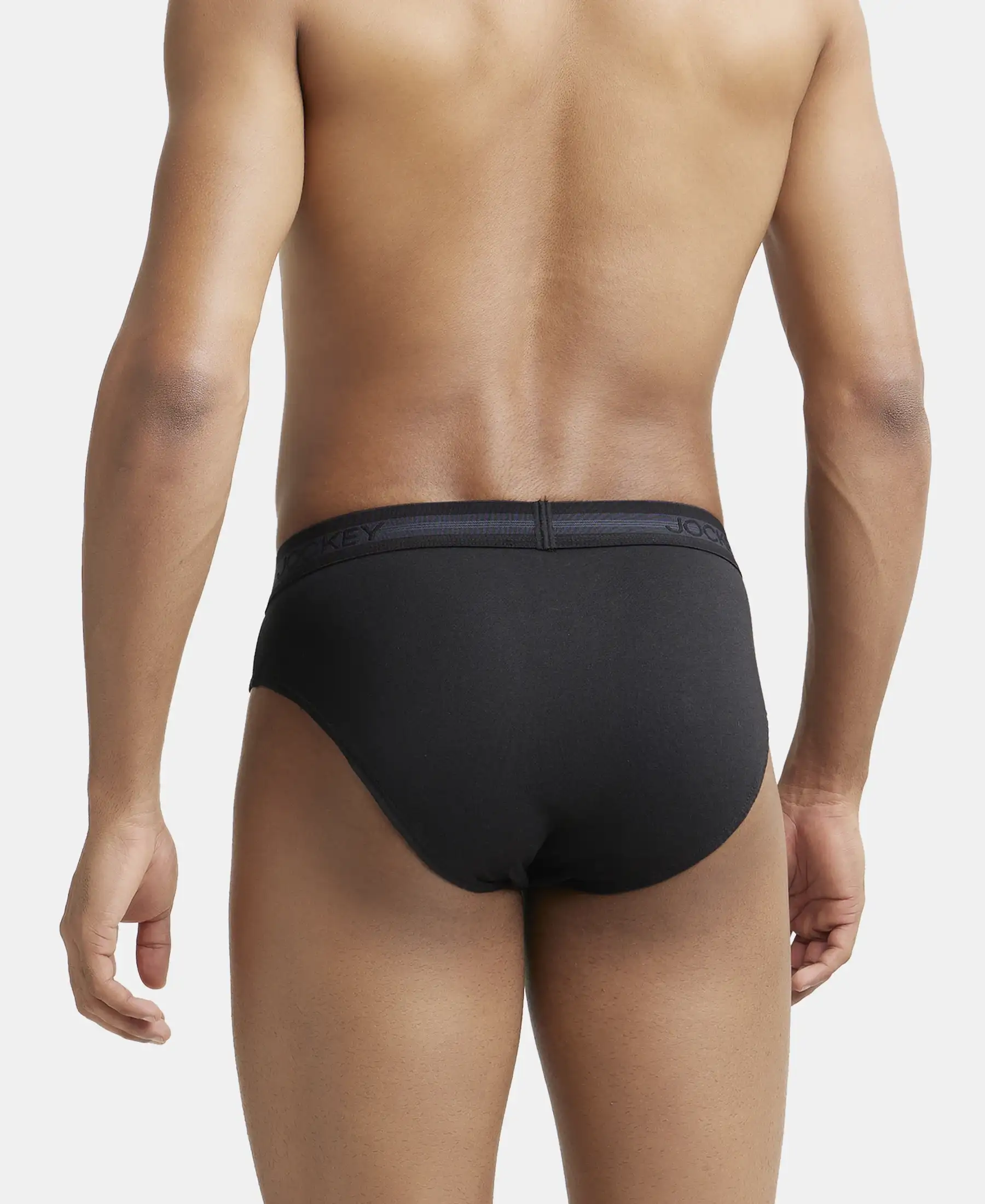 Super Combed Cotton Solid Brief with Stay Fresh Treatment - Black - Image 3