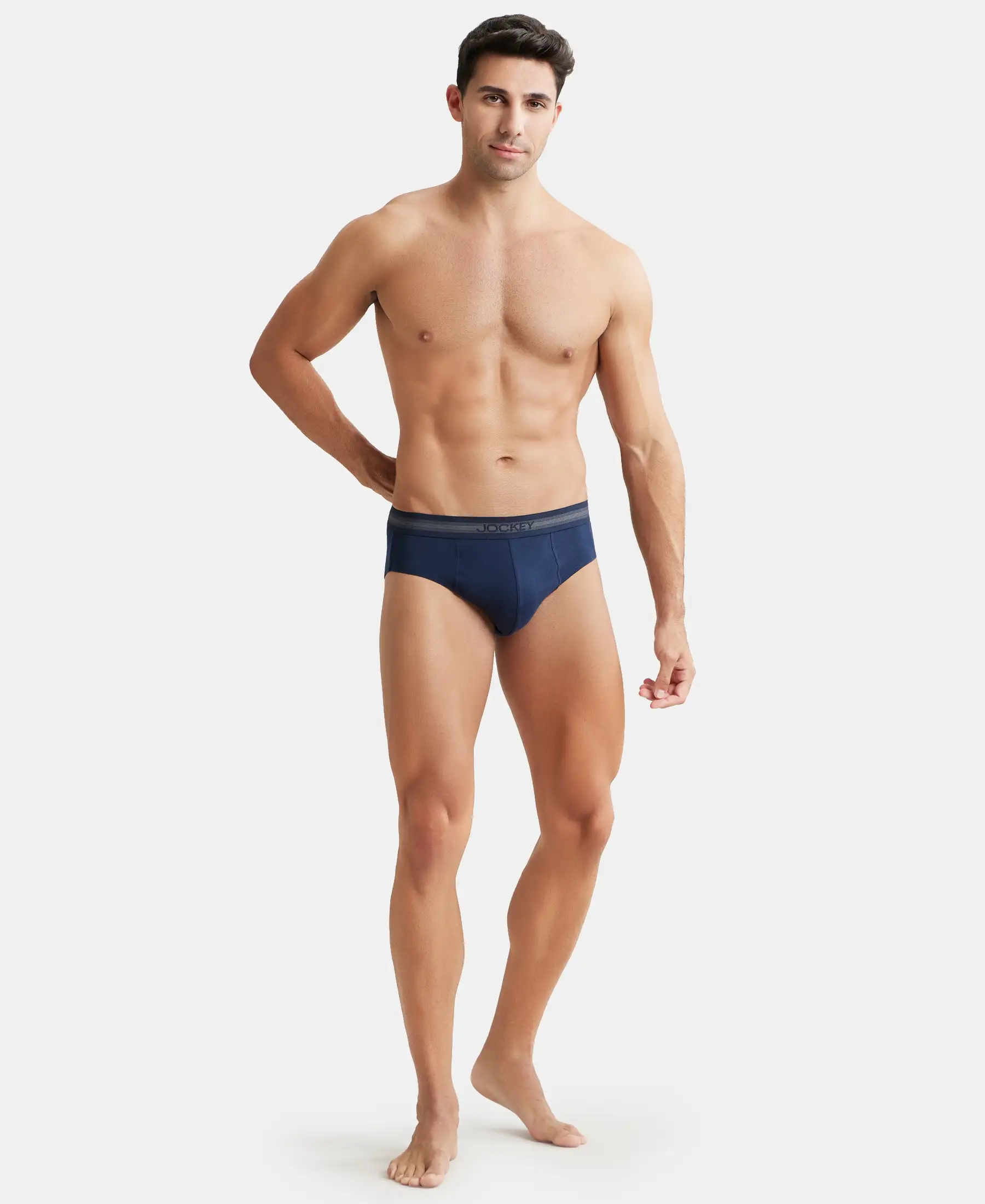 Super Combed Cotton Solid Brief with Stay Fresh Treatment - Deep Navy - Image 4