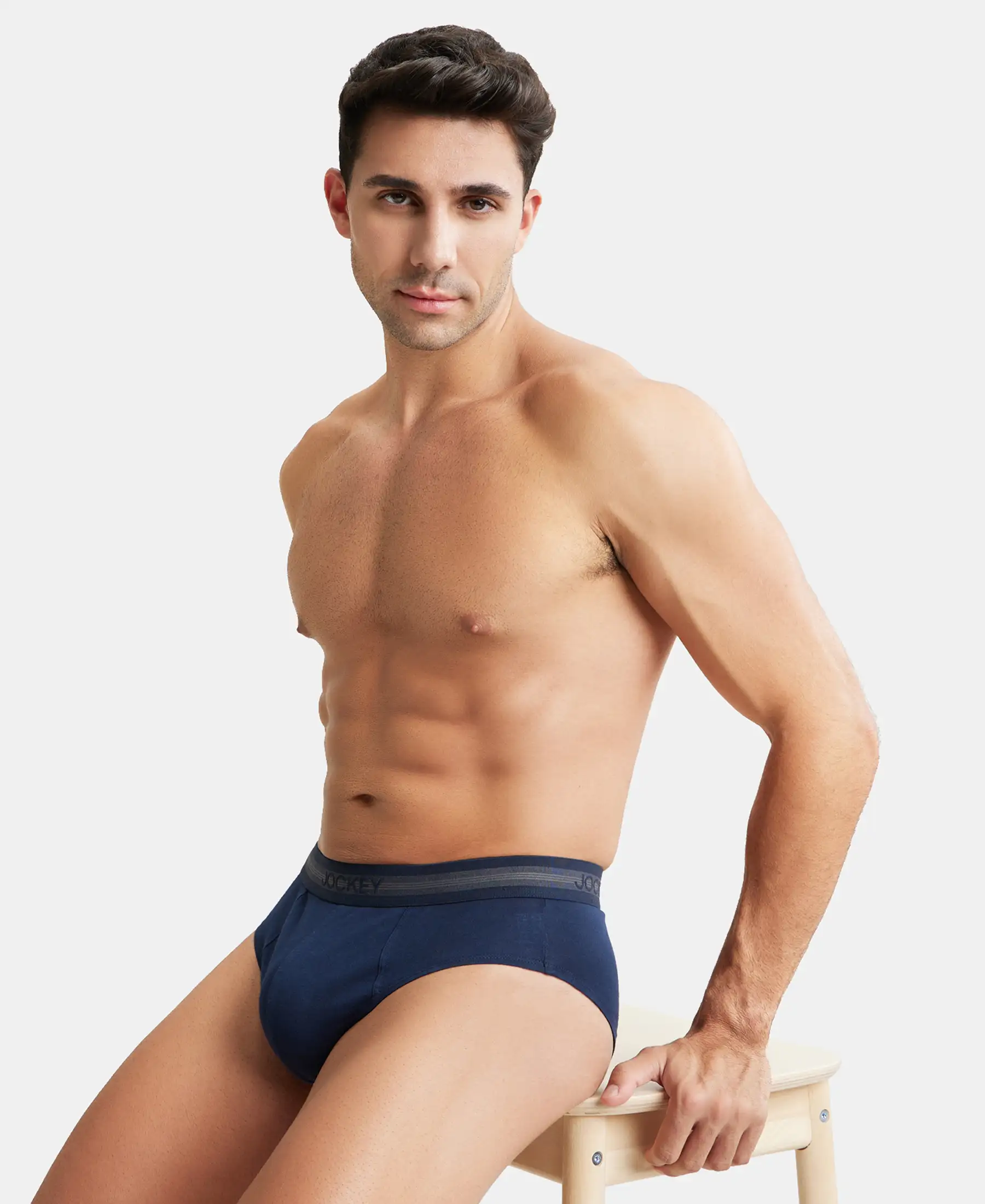 Super Combed Cotton Solid Brief with Stay Fresh Treatment - Deep Navy - Image 5
