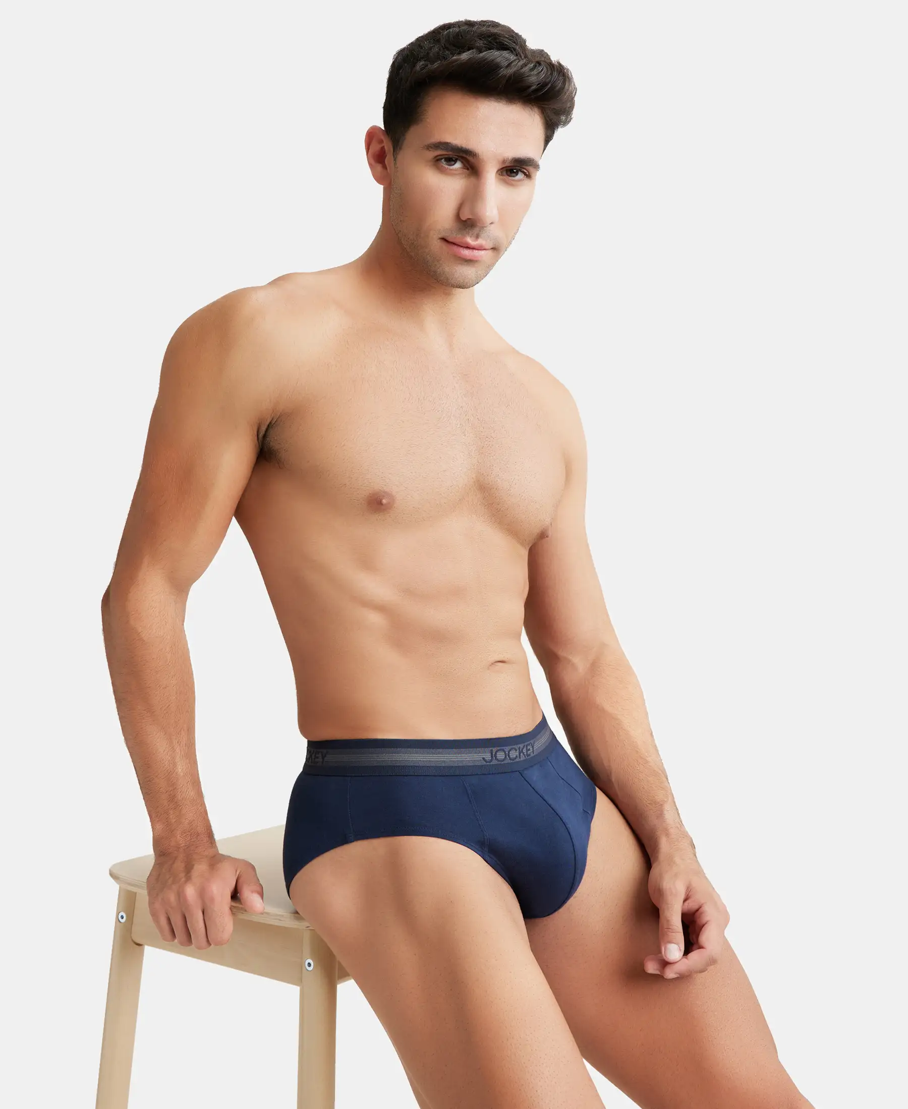 Super Combed Cotton Solid Brief with Stay Fresh Treatment - Deep Navy - Image 6