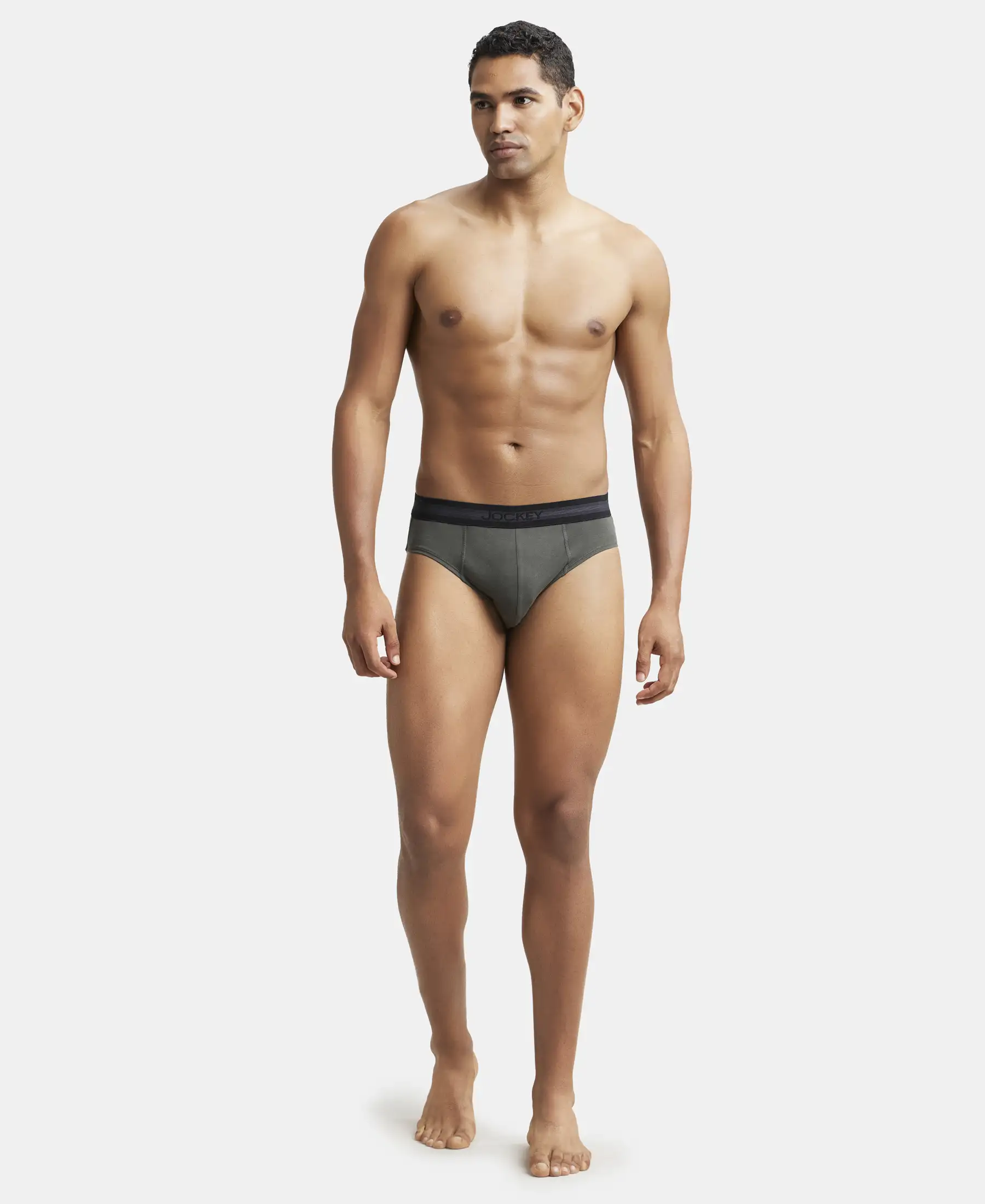 Super Combed Cotton Solid Brief with Stay Fresh Treatment - Deep Olive - Image 4